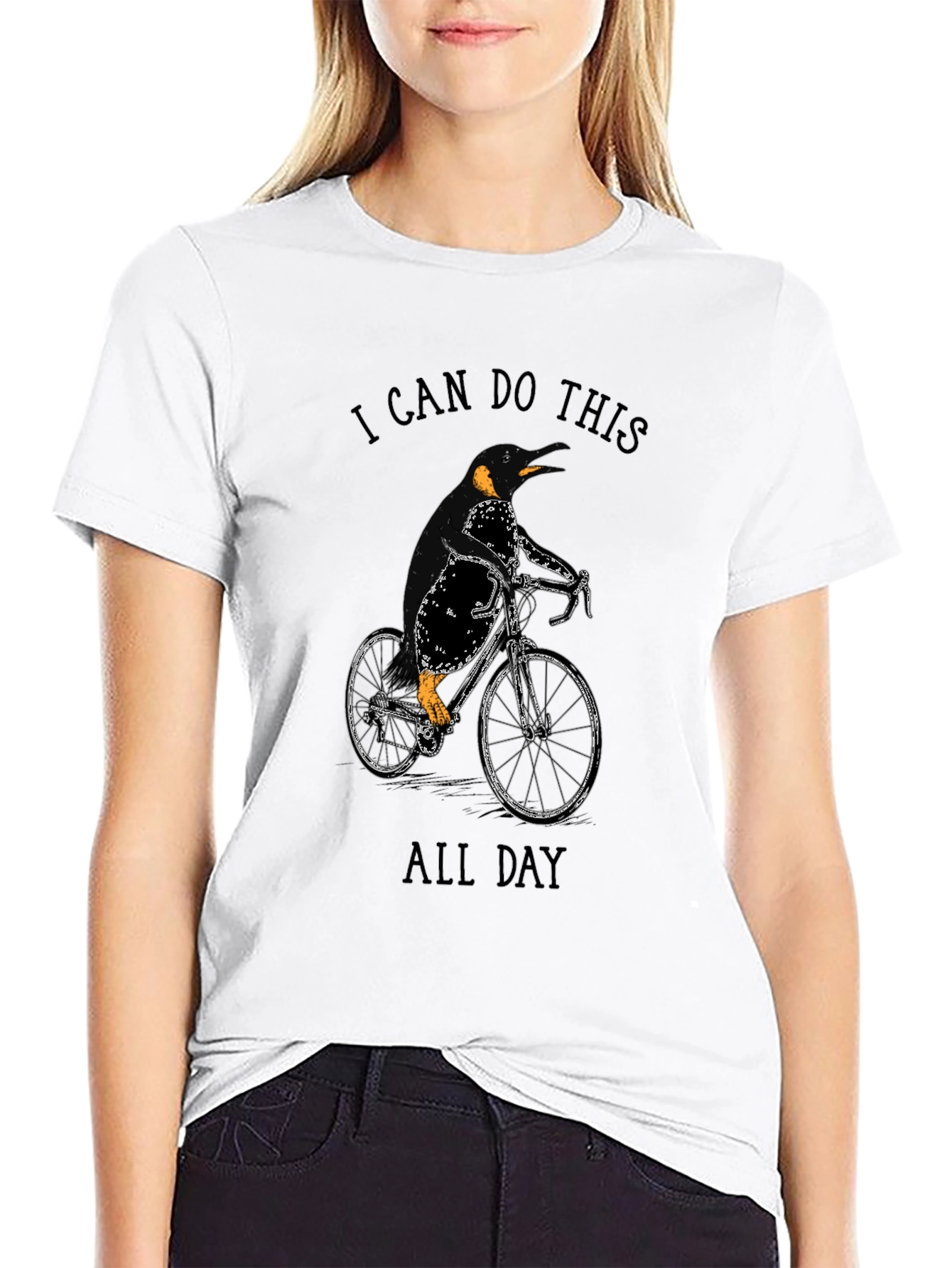 Penguin Cyclist Black T-Shirt