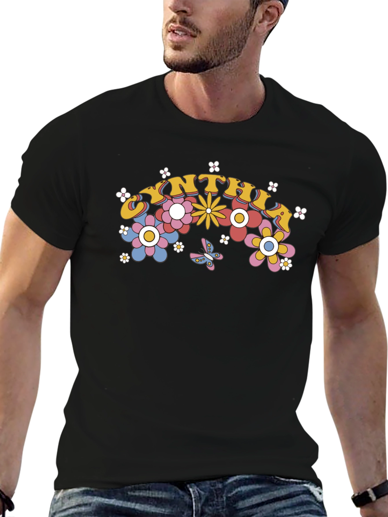 Cynthia Floral Graphic T-Shirt Retro Style