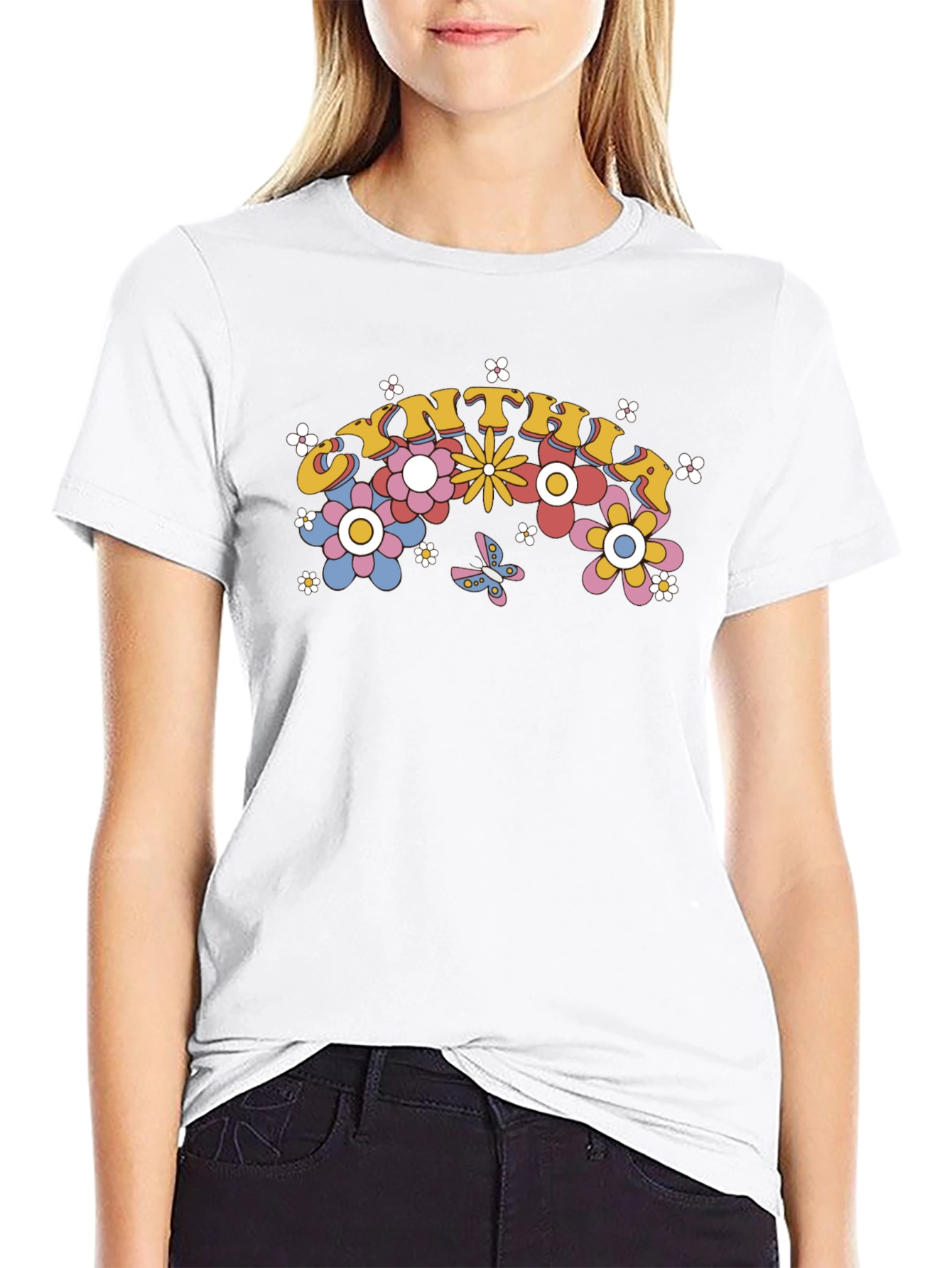 Cynthia Floral Graphic T-Shirt Retro Style