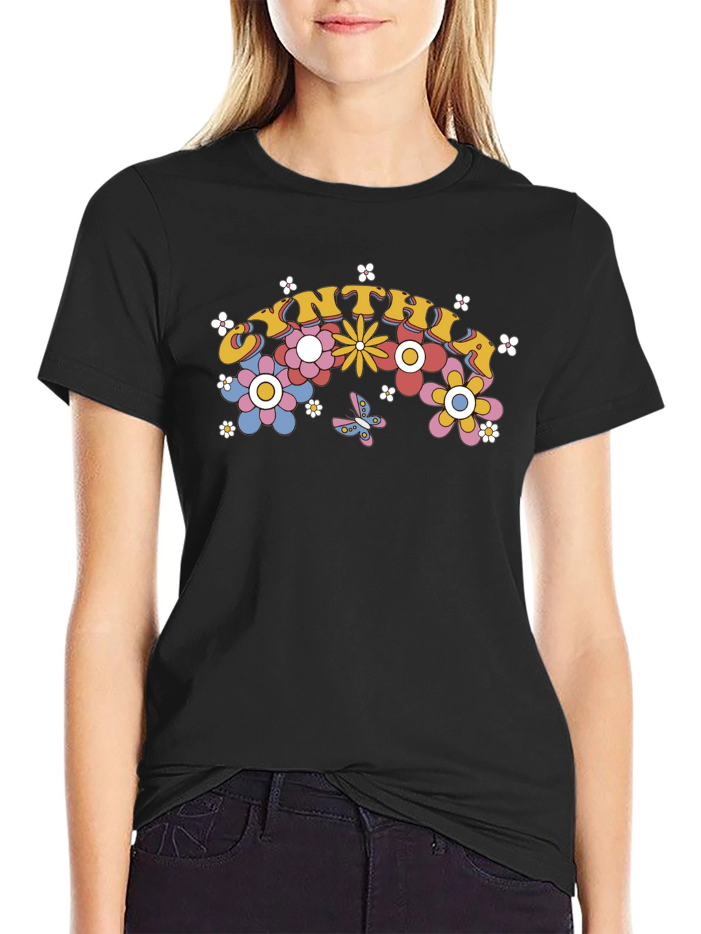 Cynthia Floral Graphic T-Shirt Retro Style