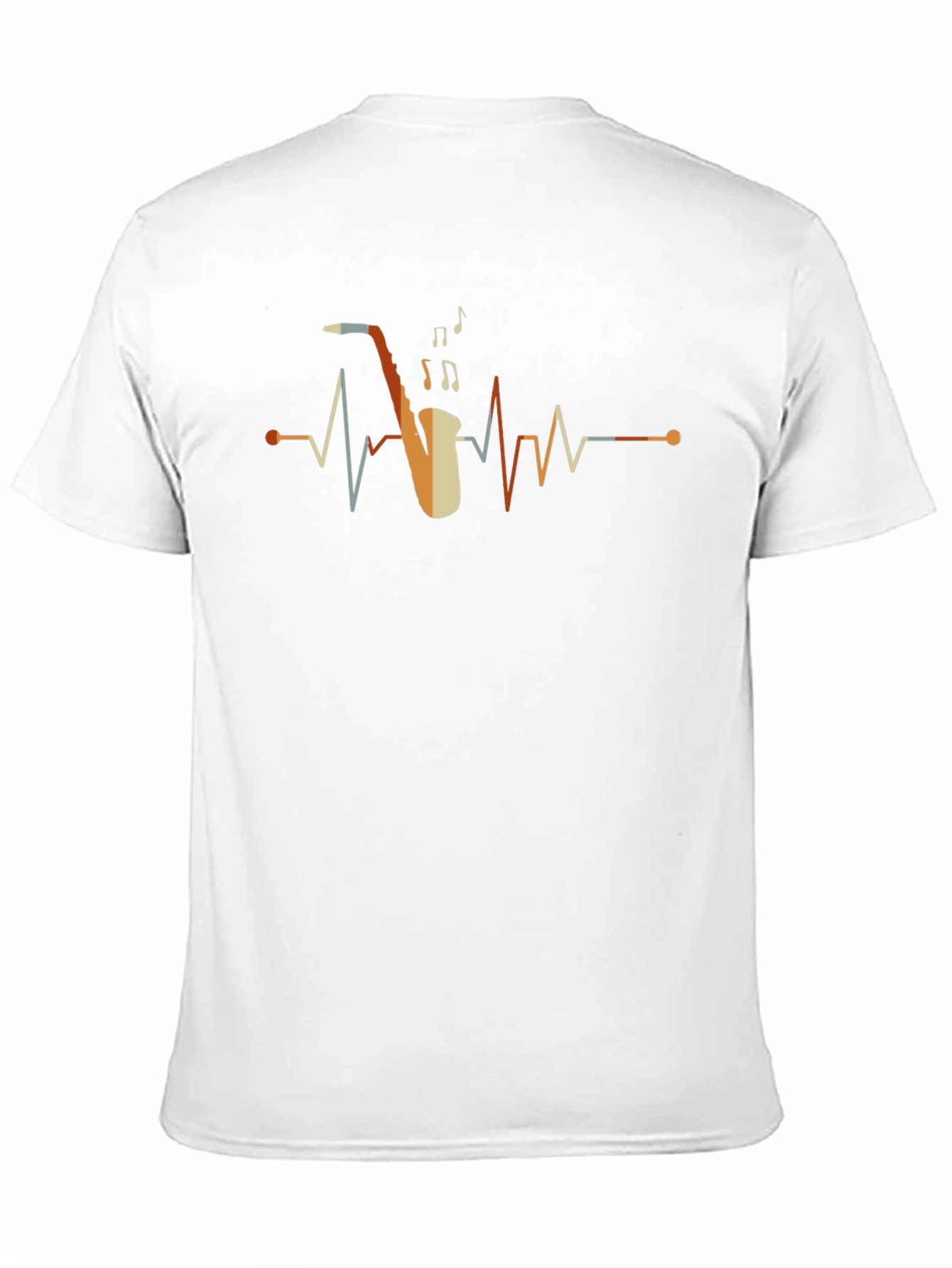 Saxophone Heartbeat Graphic Tee - Music Lover Shirt