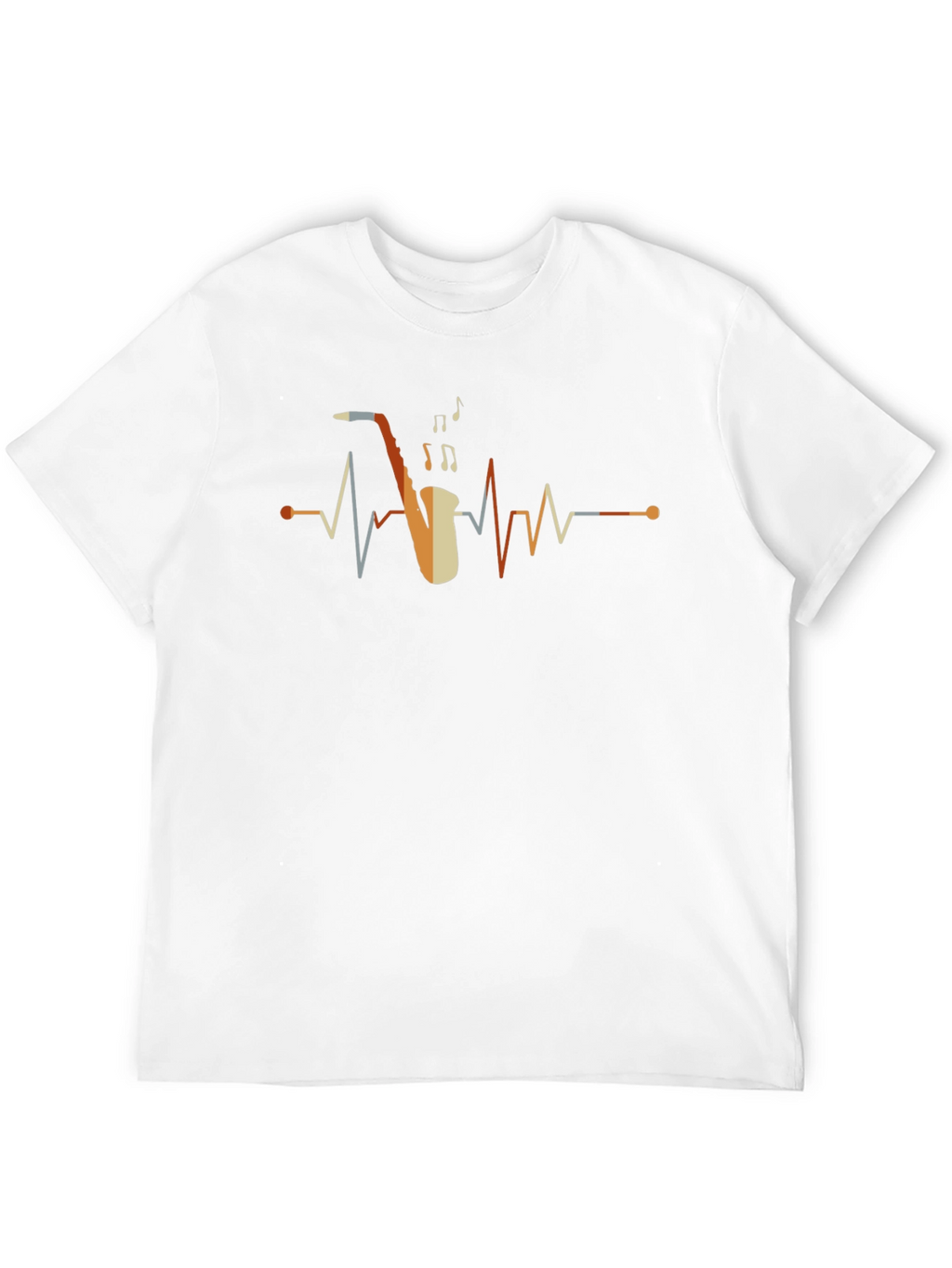 Saxophone Heartbeat Graphic Tee - Music Lover Shirt