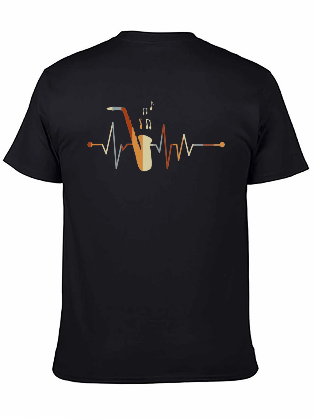 Saxophone Heartbeat Graphic Tee - Music Lover Shirt