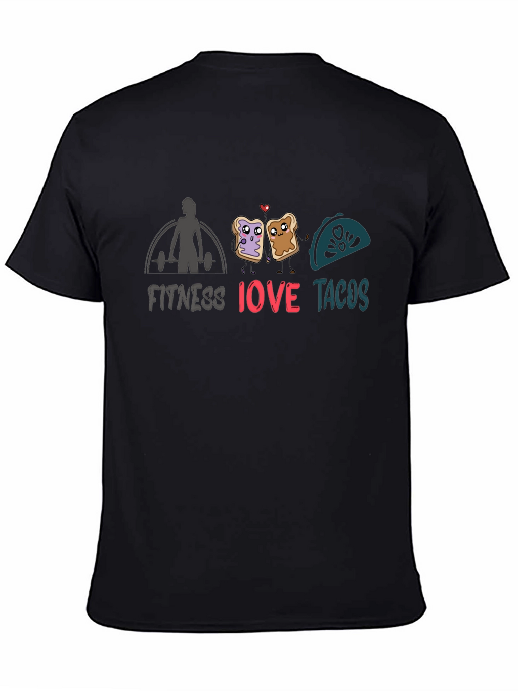 Fitness Love Tacos T-Shirt - Black