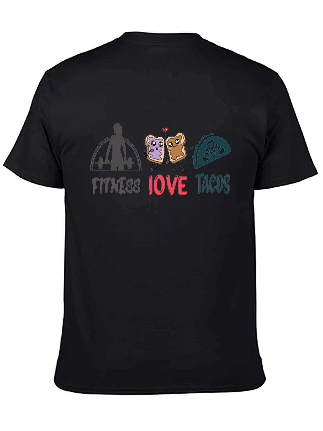 Fitness Love Tacos T-Shirt - Black