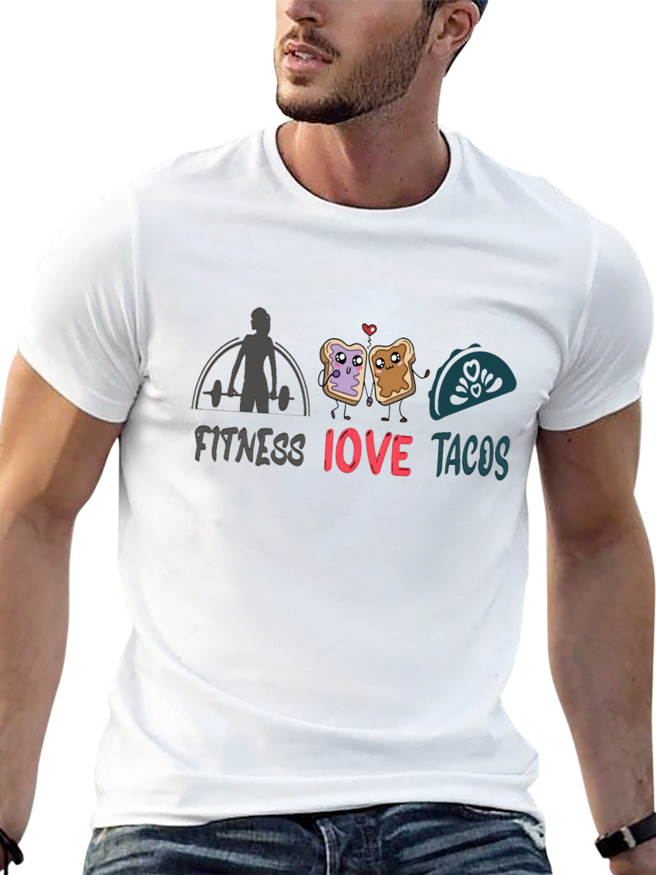 Fitness Love Tacos T-Shirt - Black