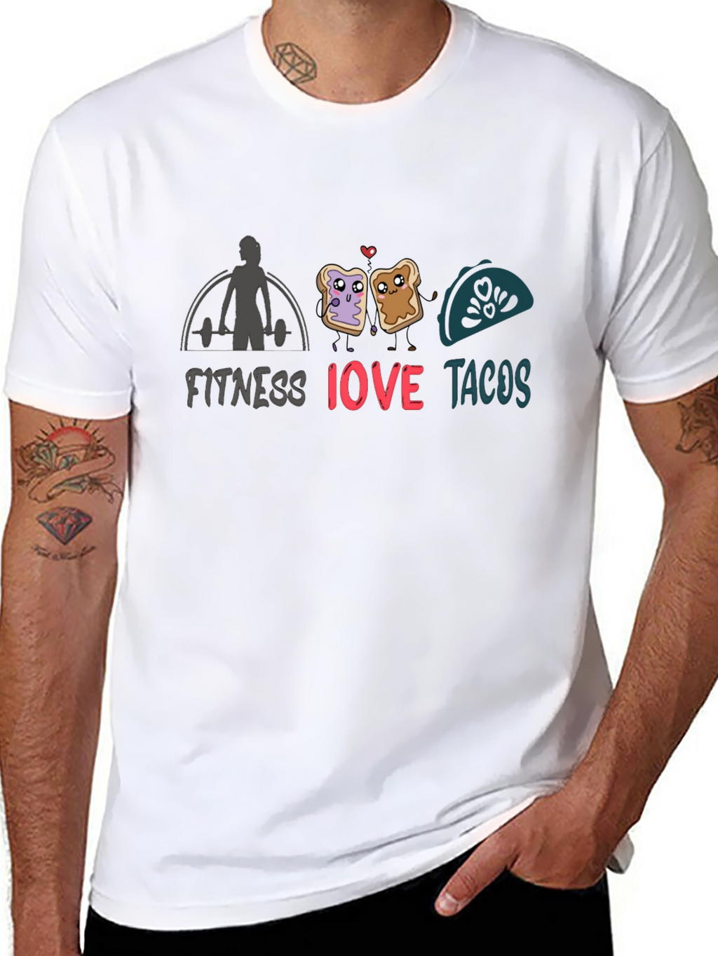 Fitness Love Tacos T-Shirt - Black