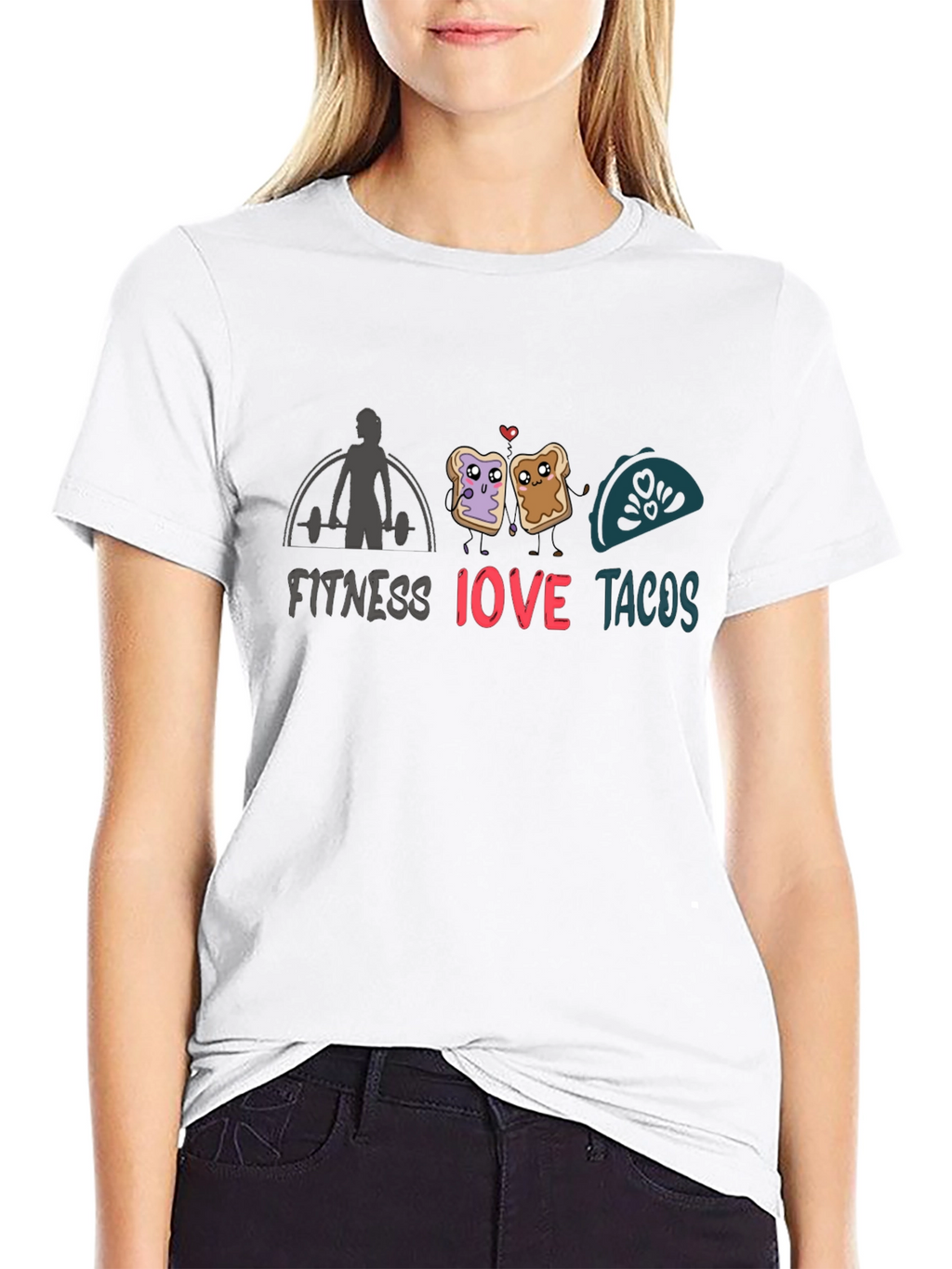 Fitness Love Tacos T-Shirt - Black