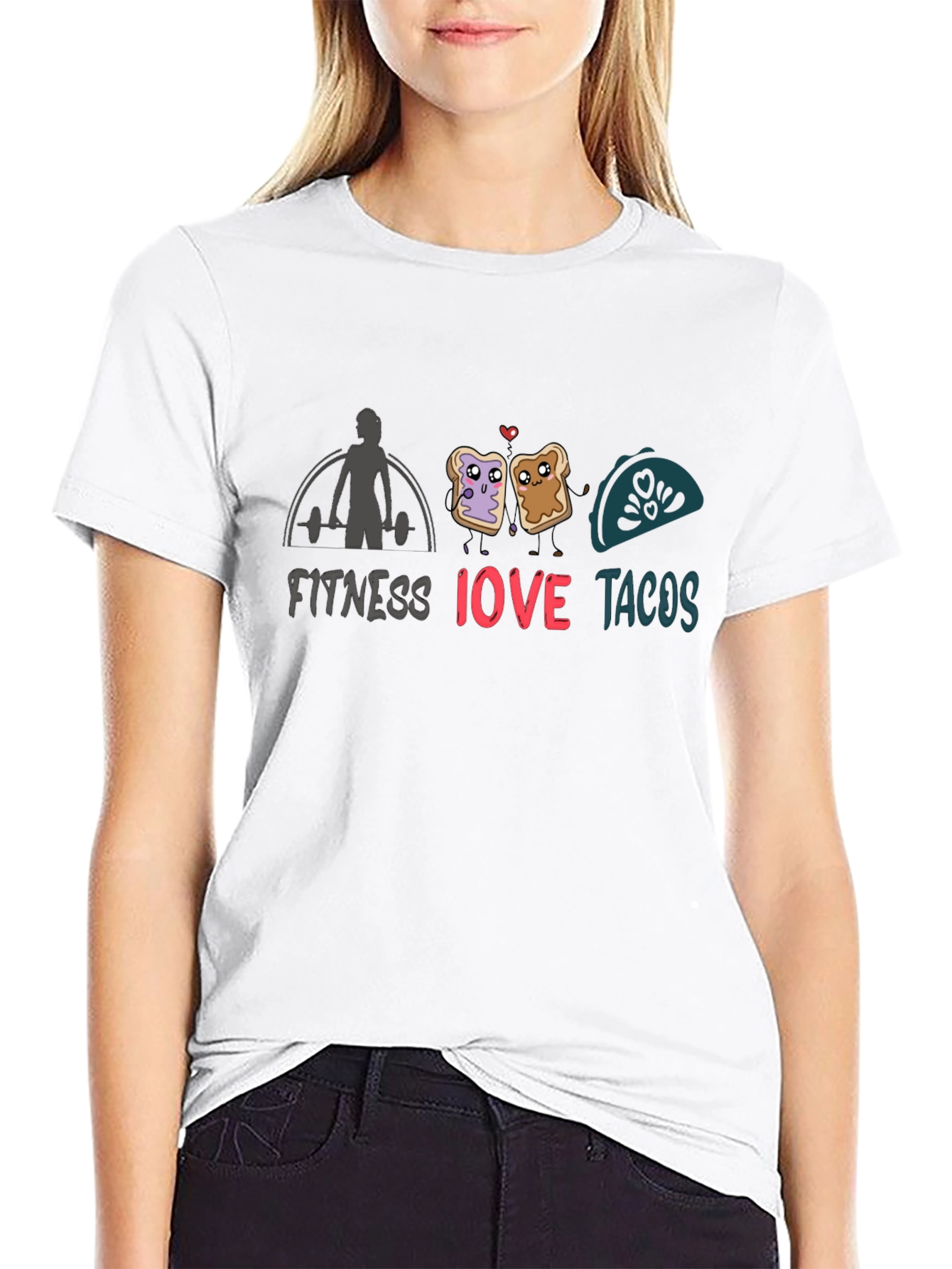 Fitness Love Tacos T-Shirt - Black