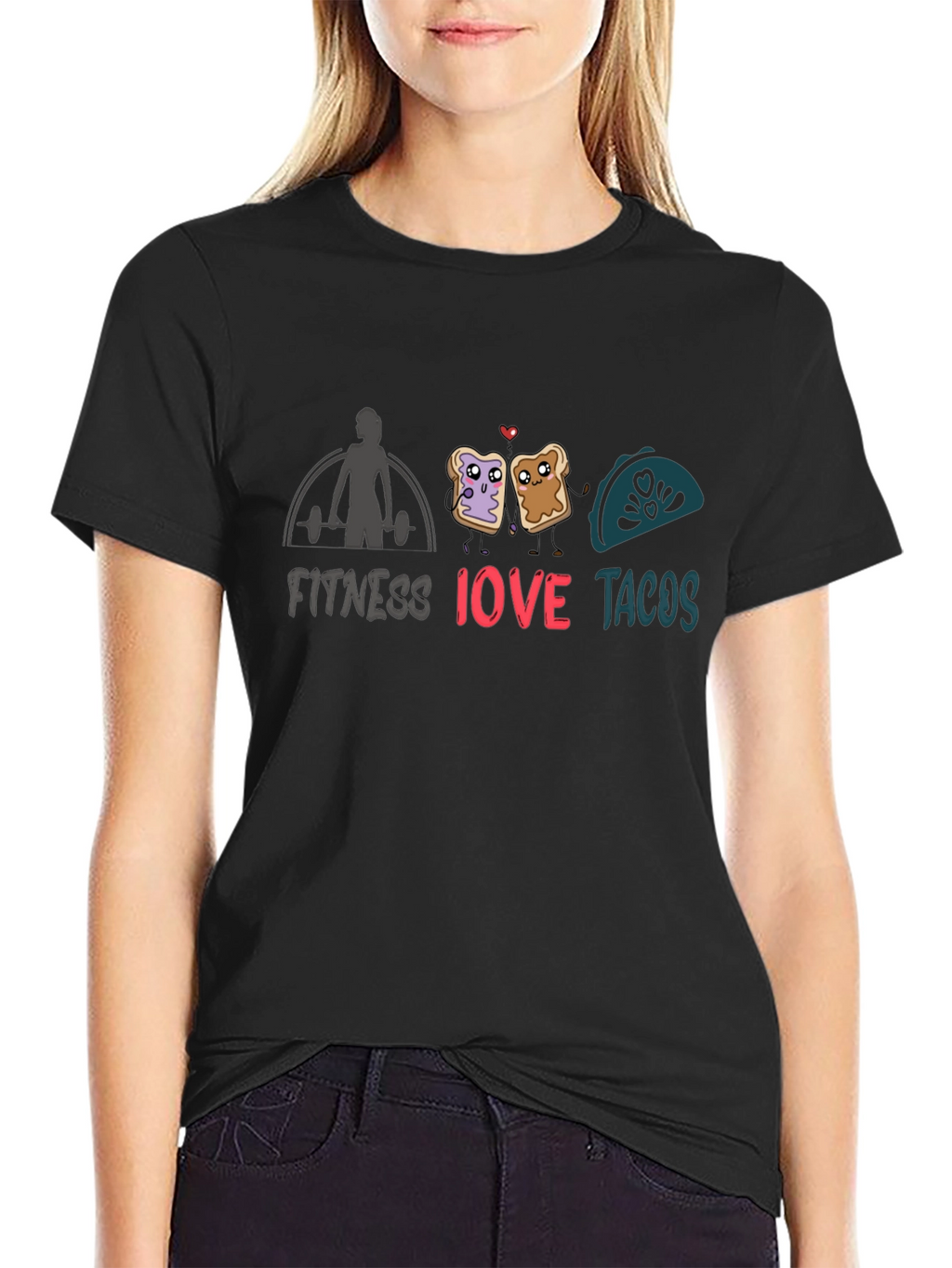 Fitness Love Tacos T-Shirt - Black
