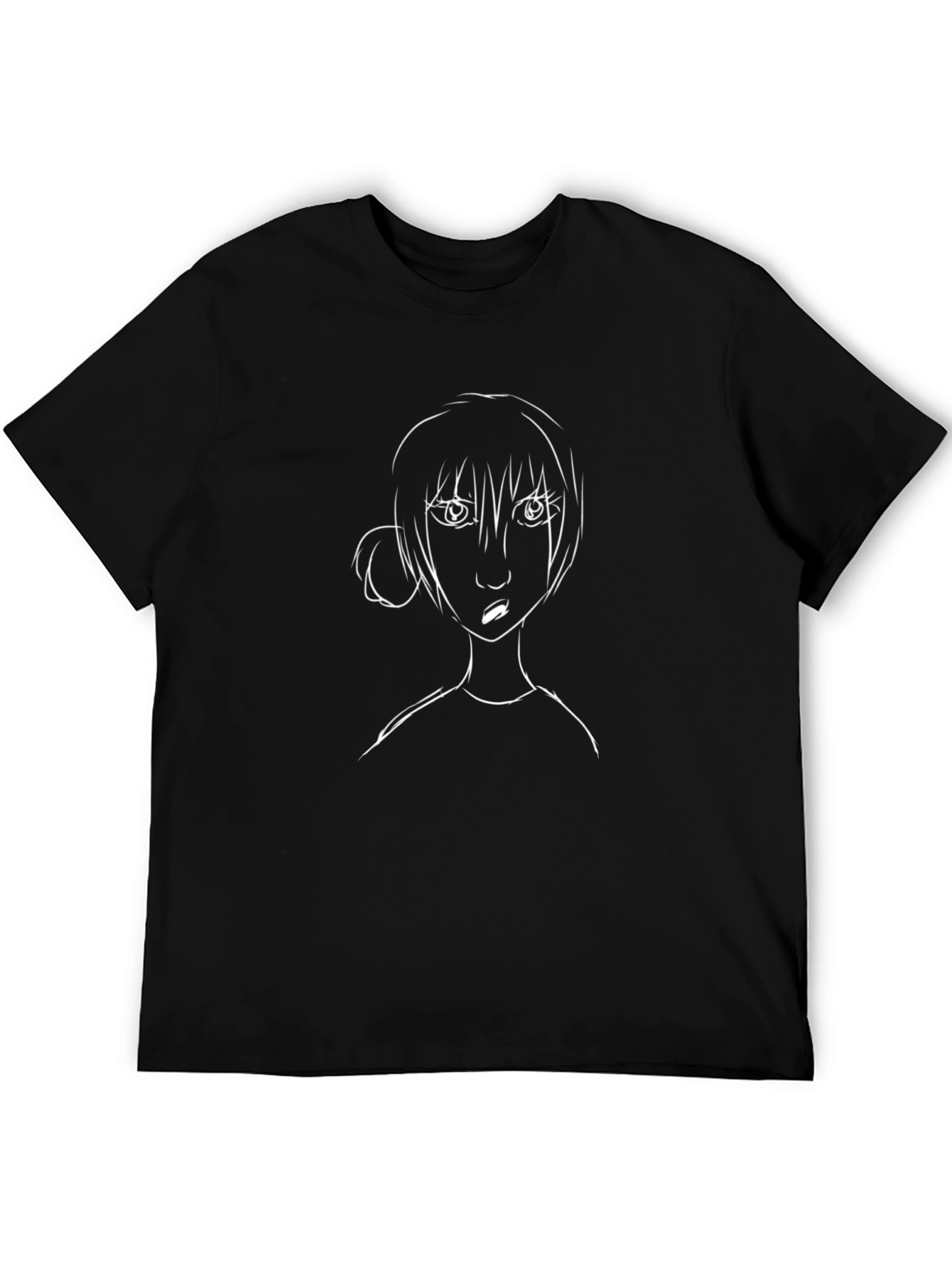 Anime Girl Graphic Black T-Shirt