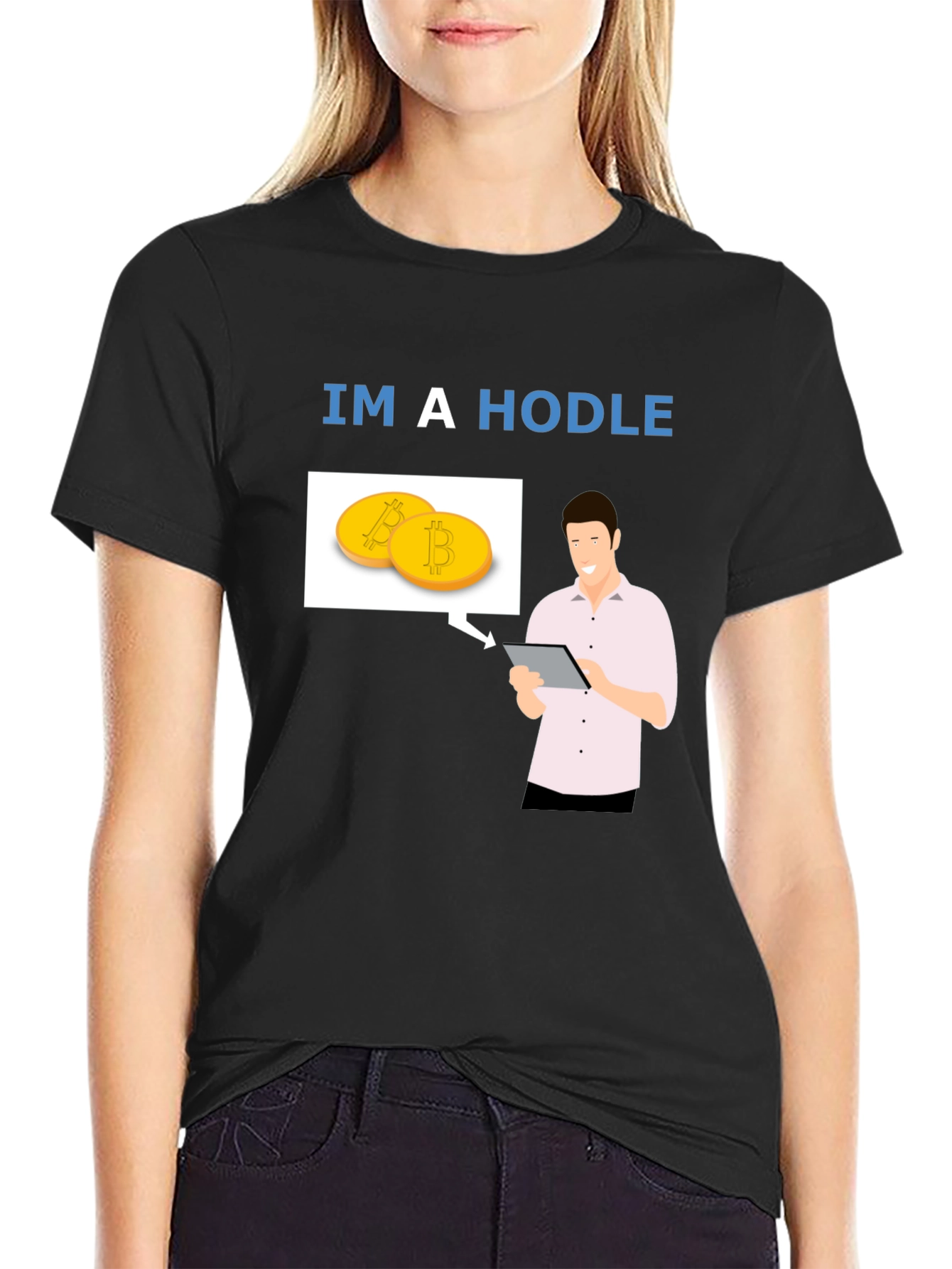 Im a HODLer Bitcoin Crypto Black T-Shirt