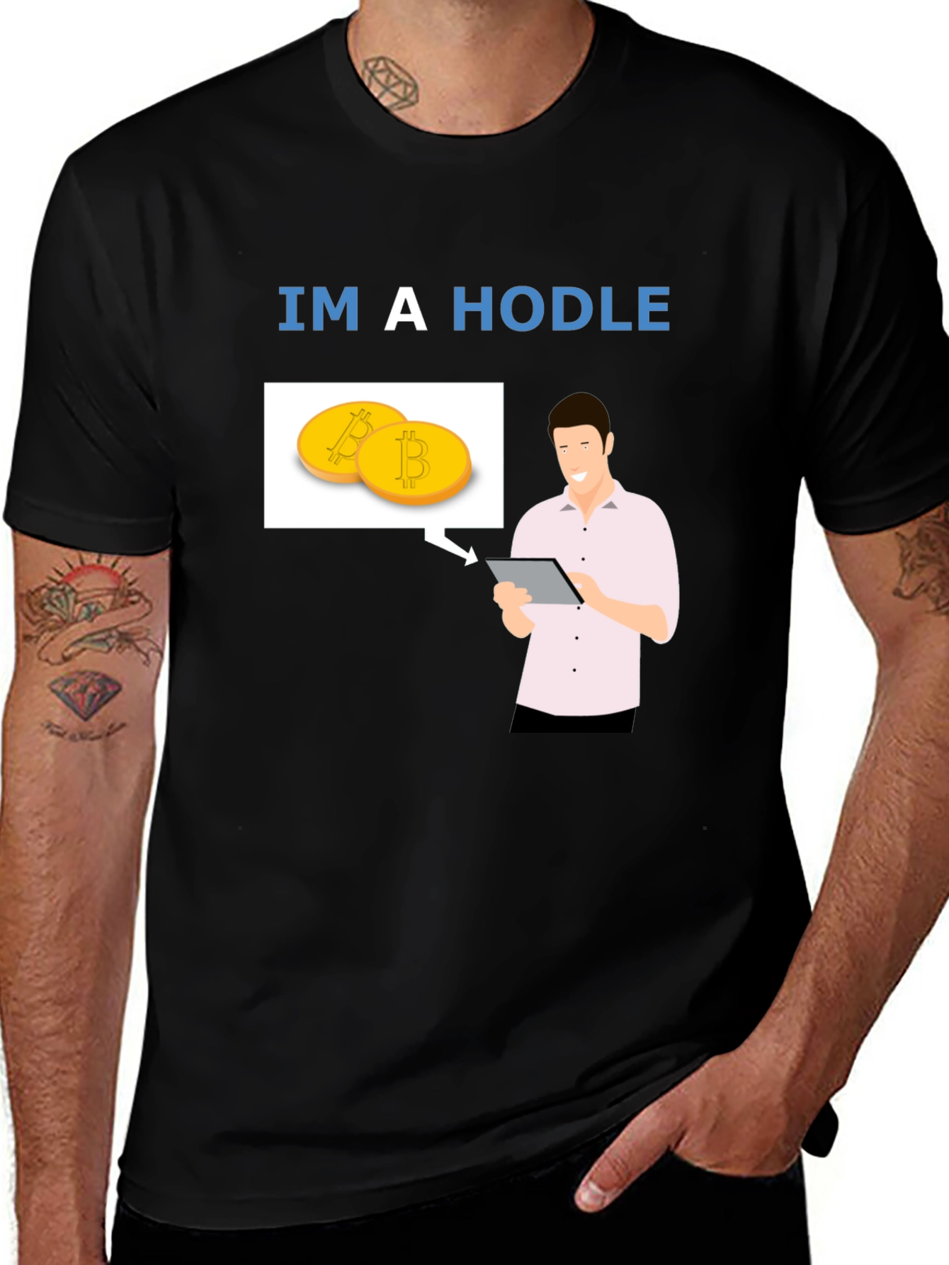 Im a HODLer Bitcoin Crypto Black T-Shirt