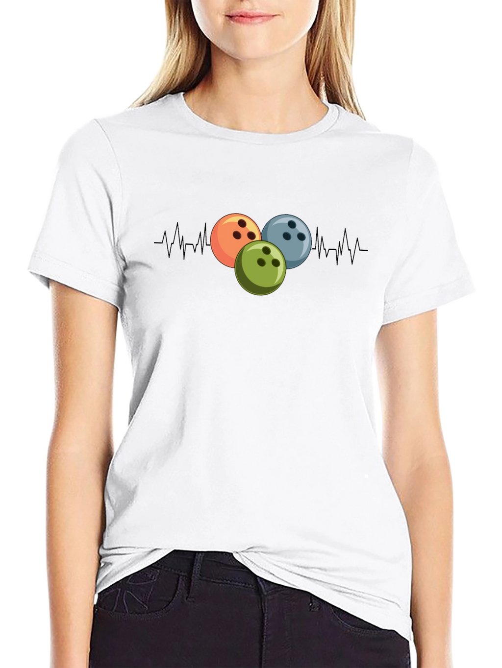 Bowling Heartbeat Black T-Shirt
