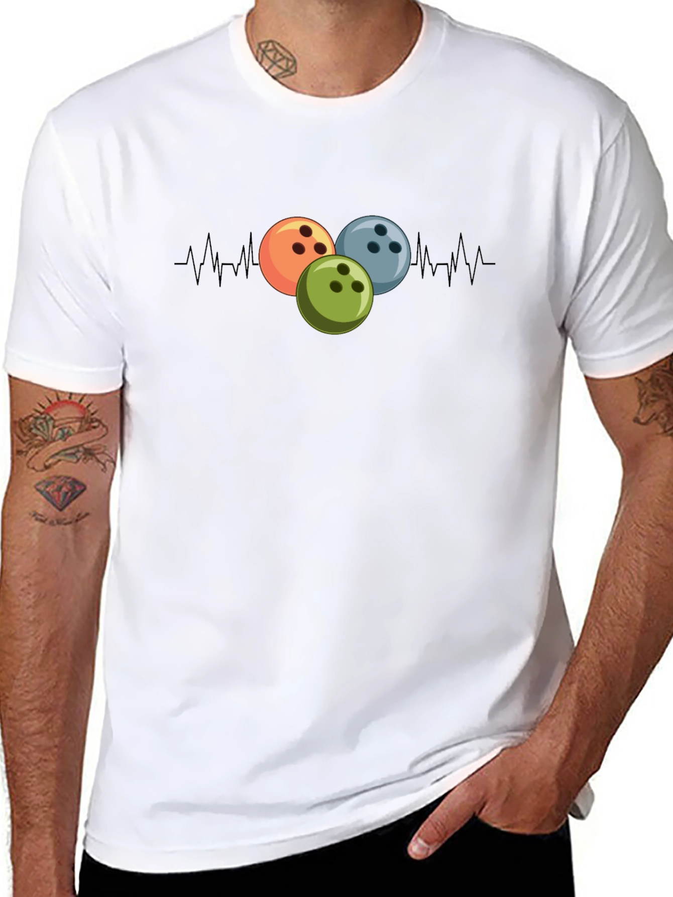 Bowling Heartbeat Black T-Shirt