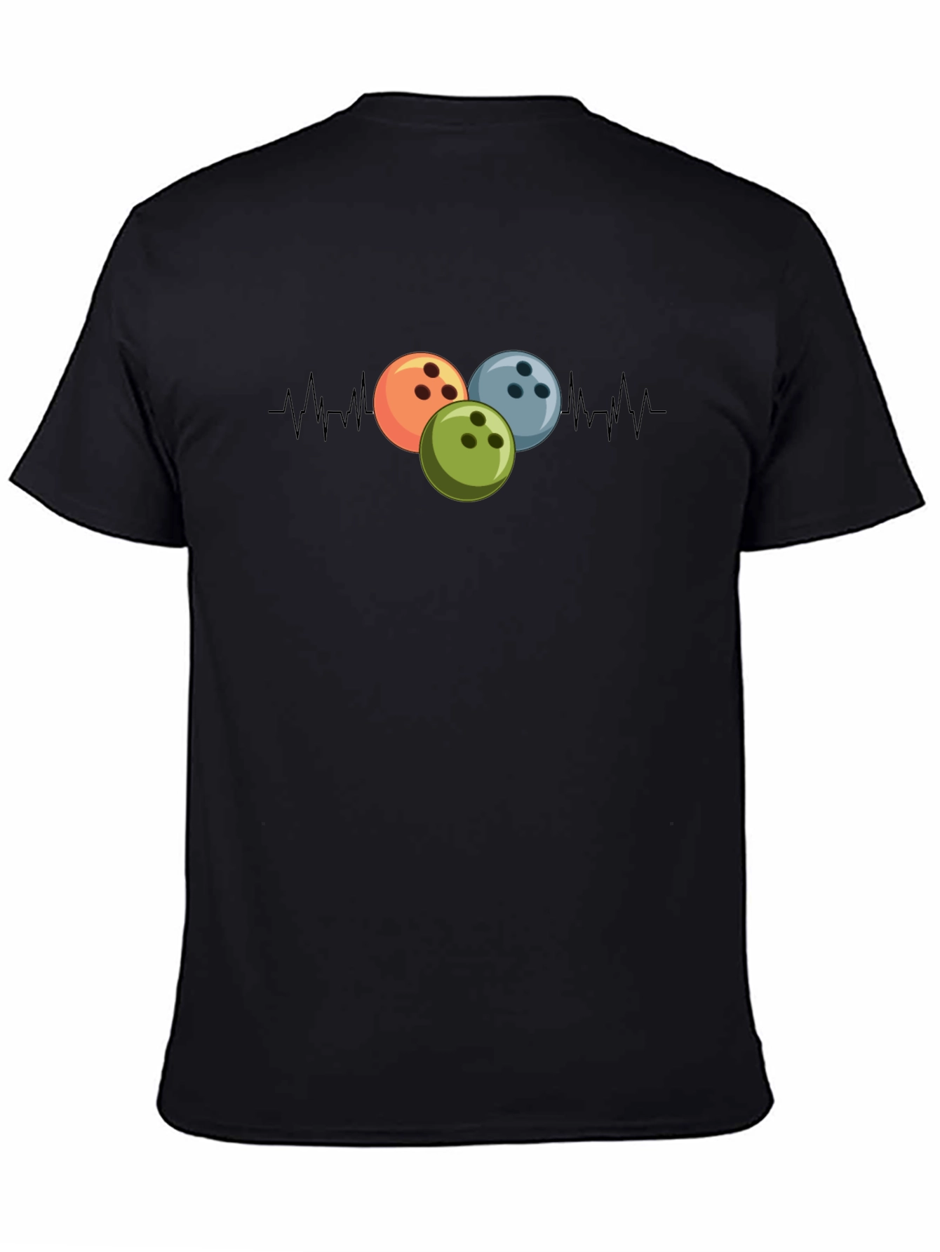 Bowling Heartbeat Black T-Shirt