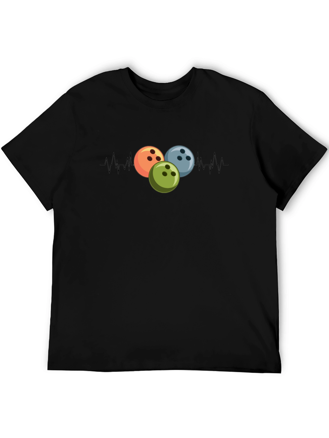 Bowling Heartbeat Black T-Shirt