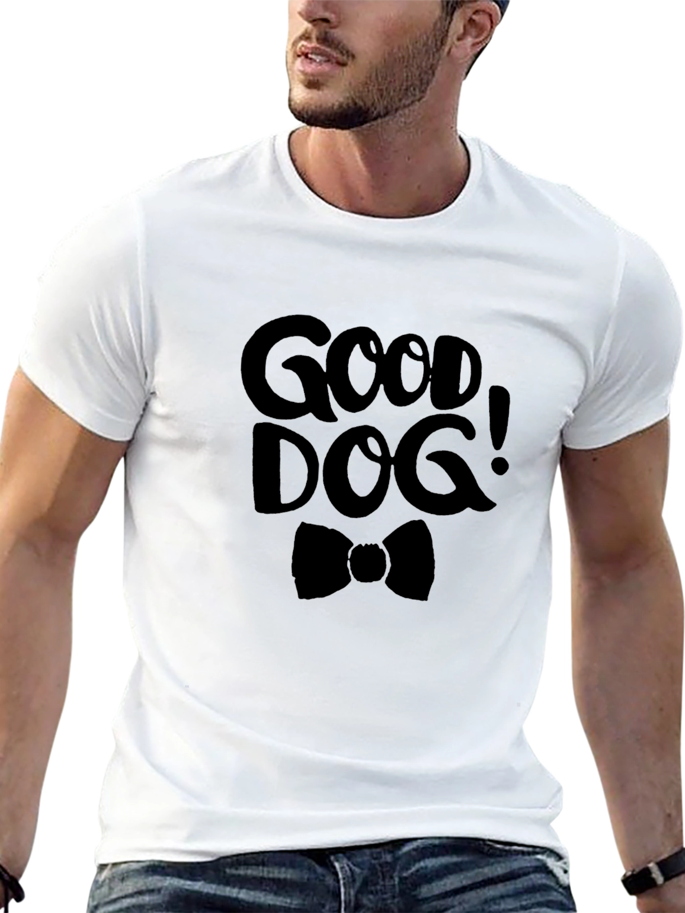 Good Dog Graphic Tee - Black Cotton T-Shirt