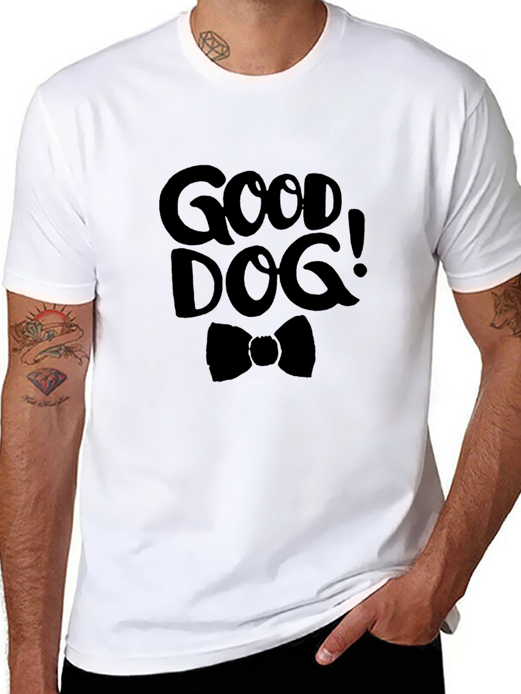 Good Dog Graphic Tee - Black Cotton T-Shirt