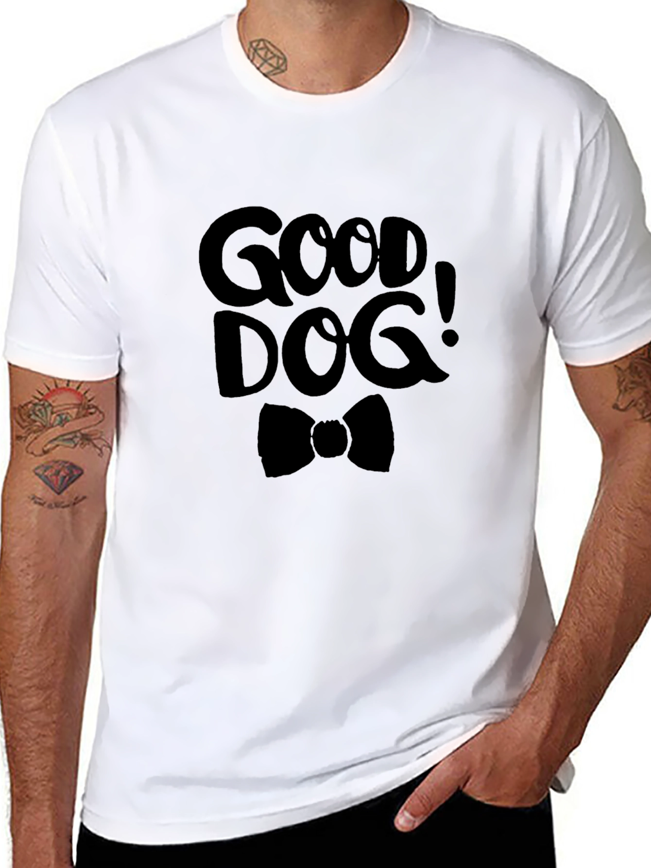 Good Dog Graphic Tee - Black Cotton T-Shirt
