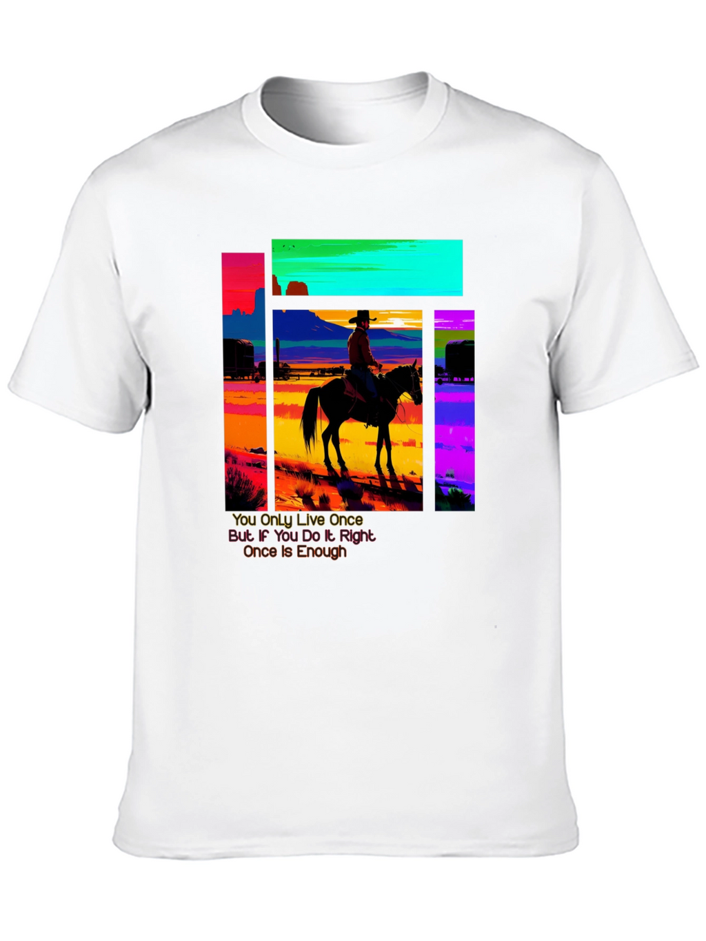 Retro Cowboy Graphic Tee - YOLO Edition