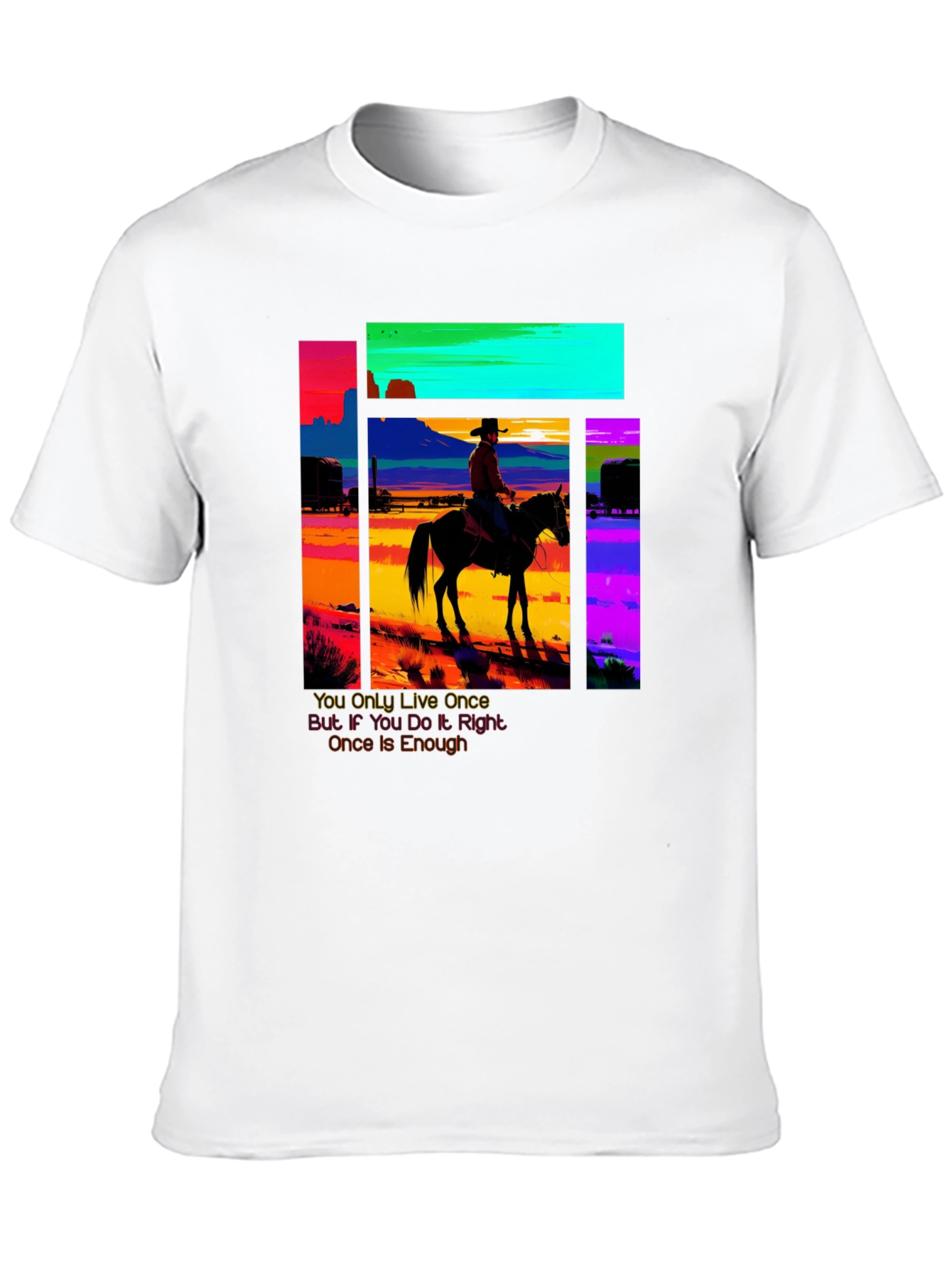 Retro Cowboy Graphic Tee - YOLO Edition