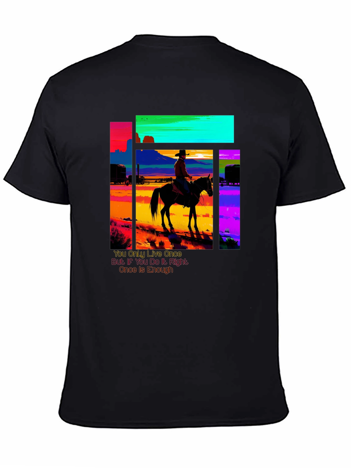 Retro Cowboy Graphic Tee - YOLO Edition