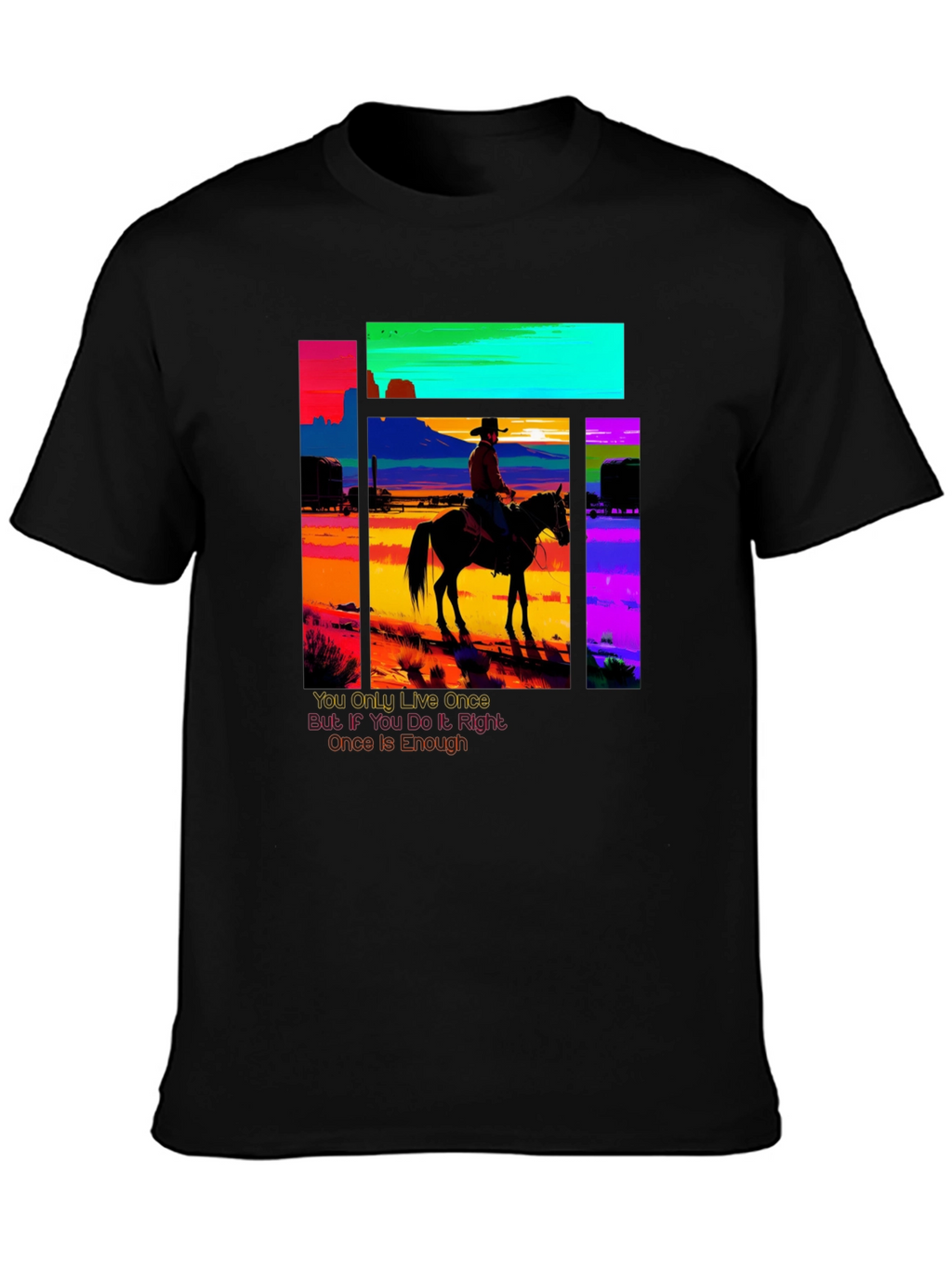 Retro Cowboy Graphic Tee - YOLO Edition