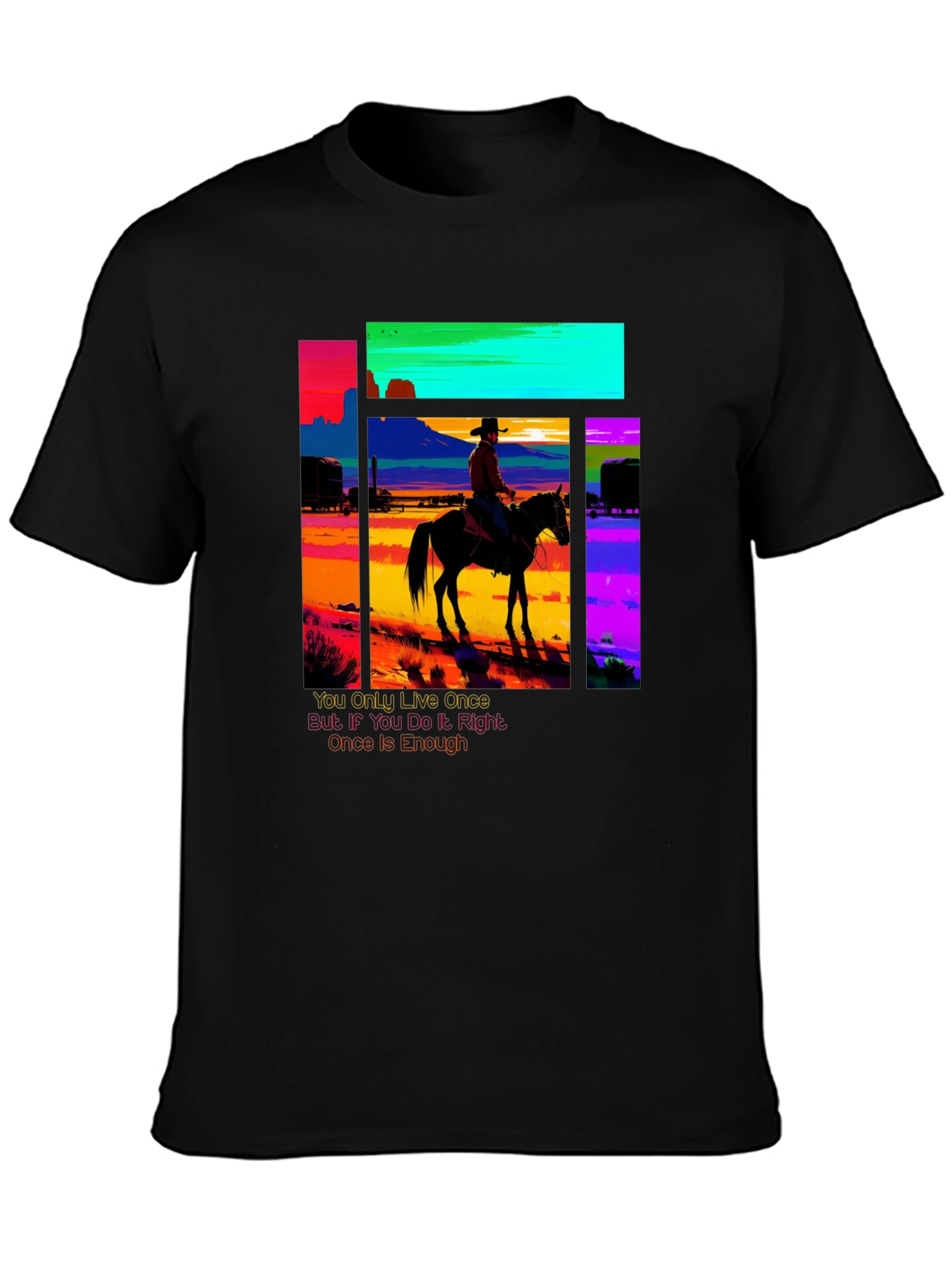 Retro Cowboy Graphic Tee - YOLO Edition