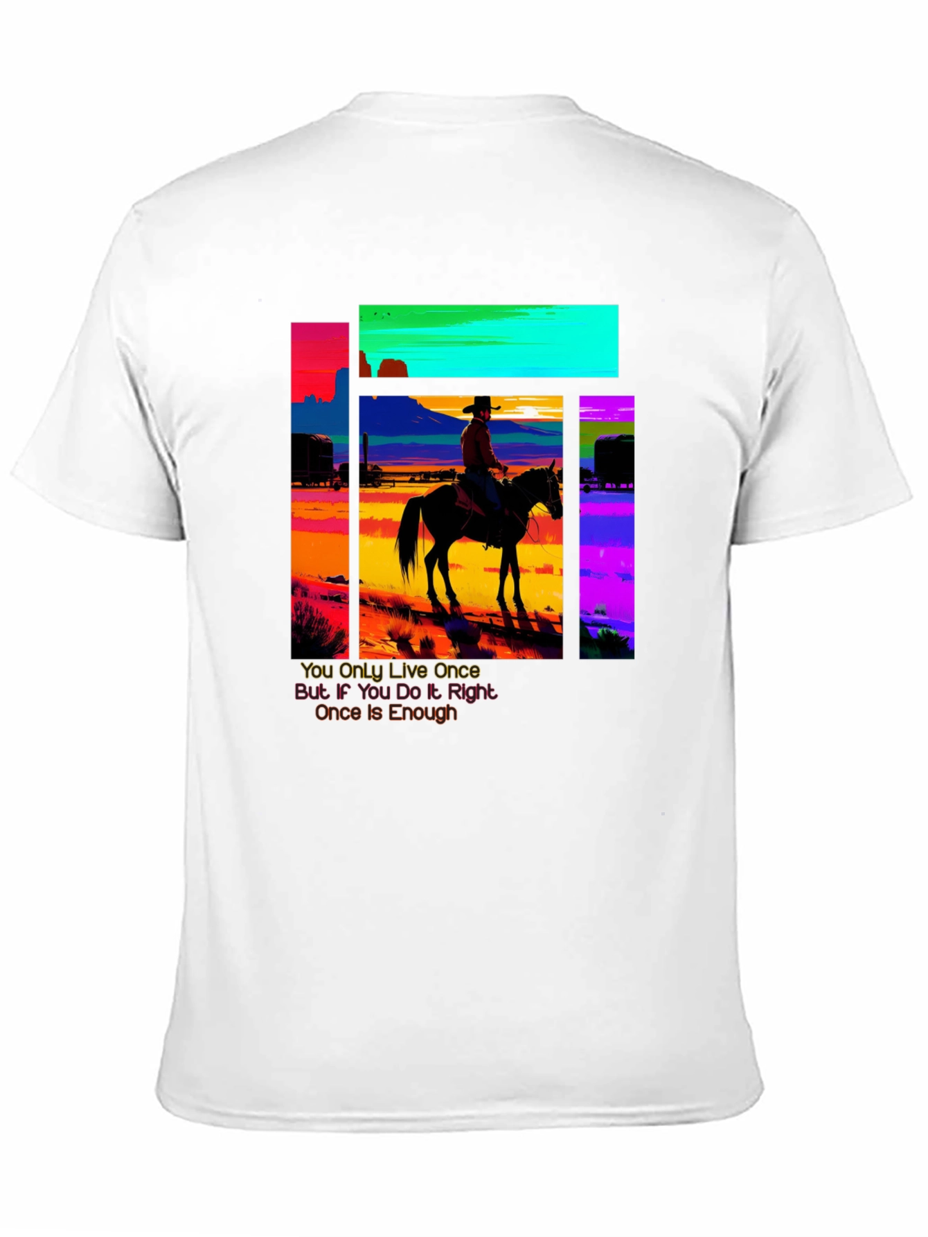 Retro Cowboy Graphic Tee - YOLO Edition