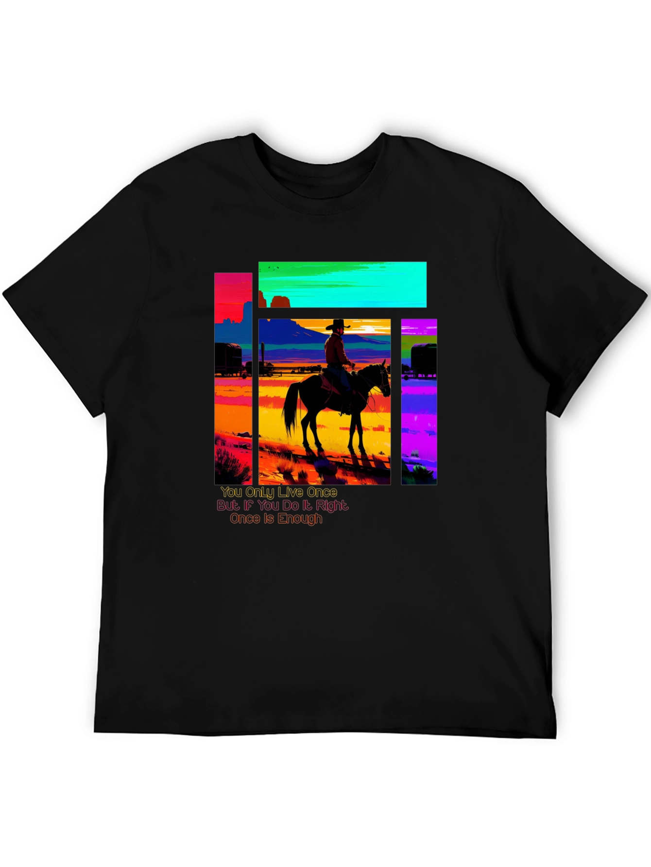 Retro Cowboy Graphic Tee - YOLO Edition