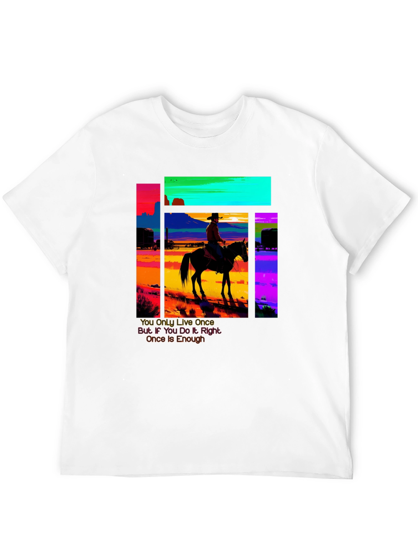 Retro Cowboy Graphic Tee - YOLO Edition