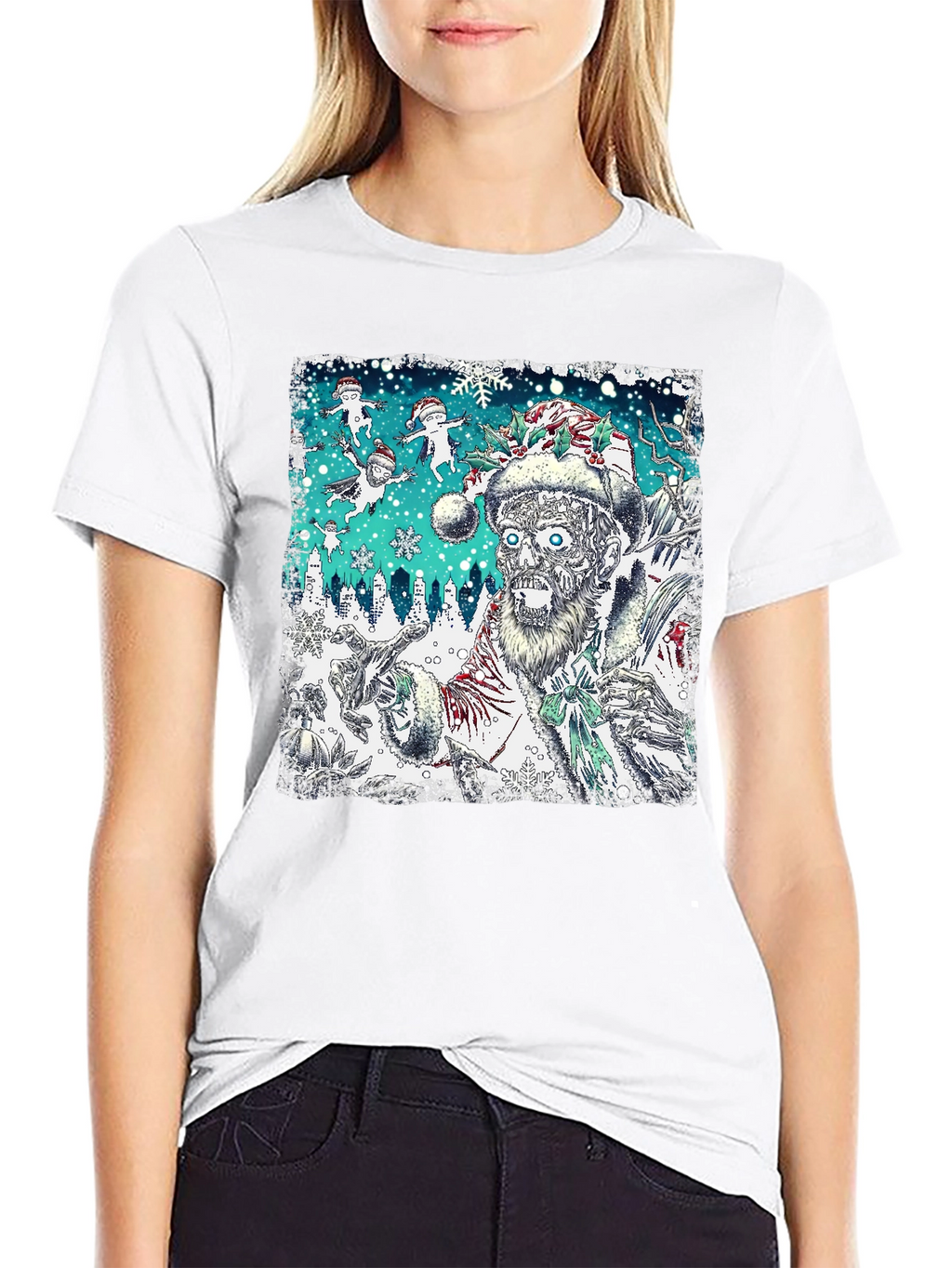 Zombie Santa Christmas Graphic Tee