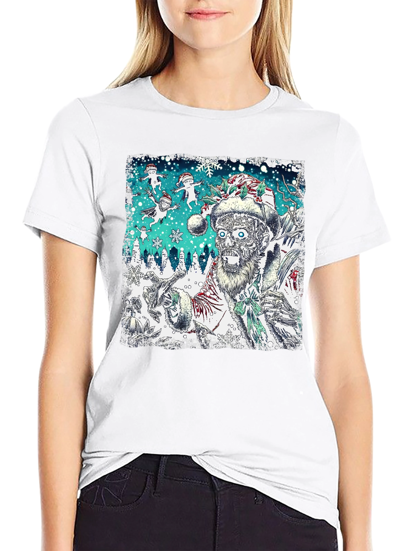 Zombie Santa Christmas Graphic Tee