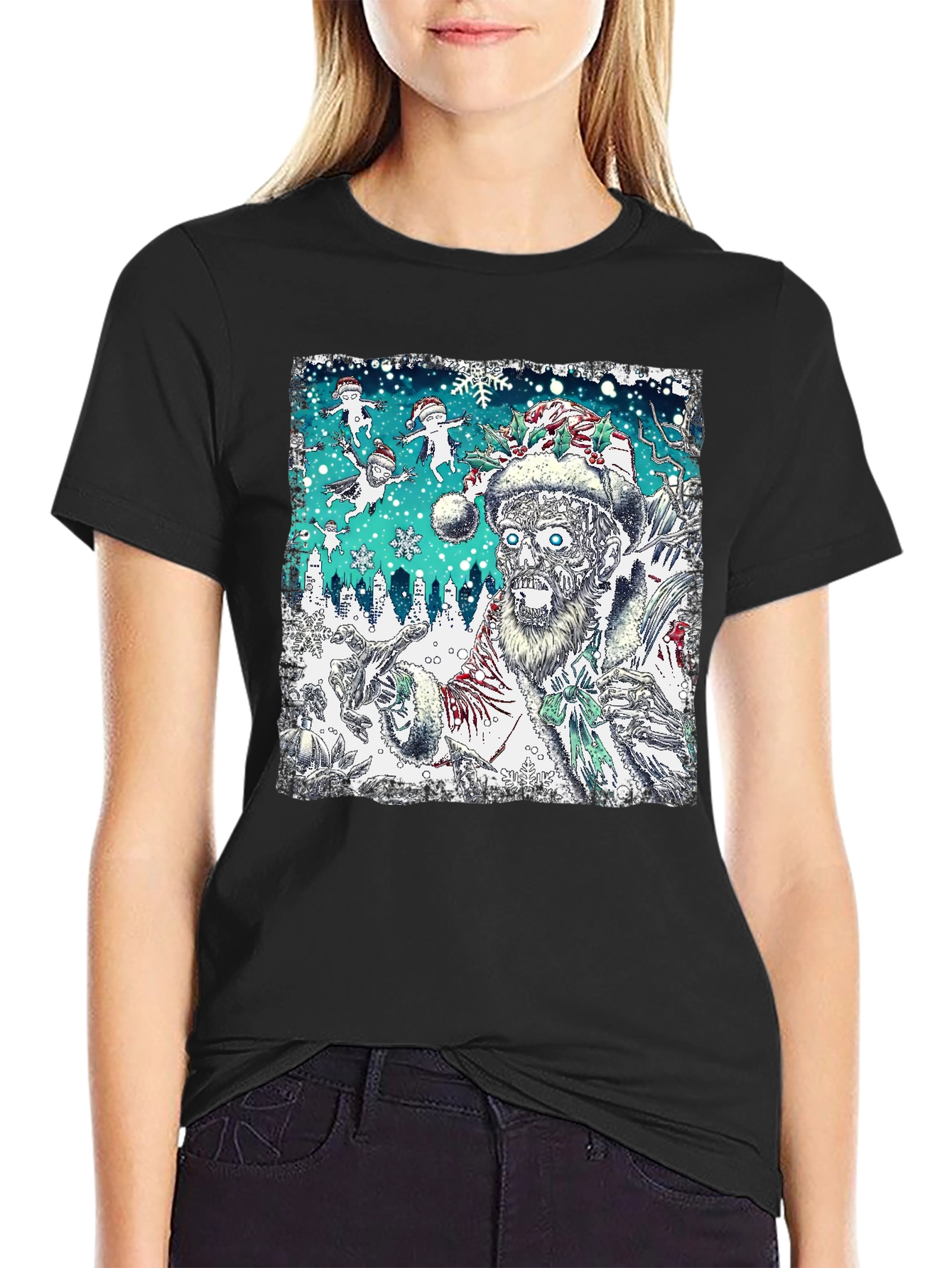 Zombie Santa Christmas Graphic Tee