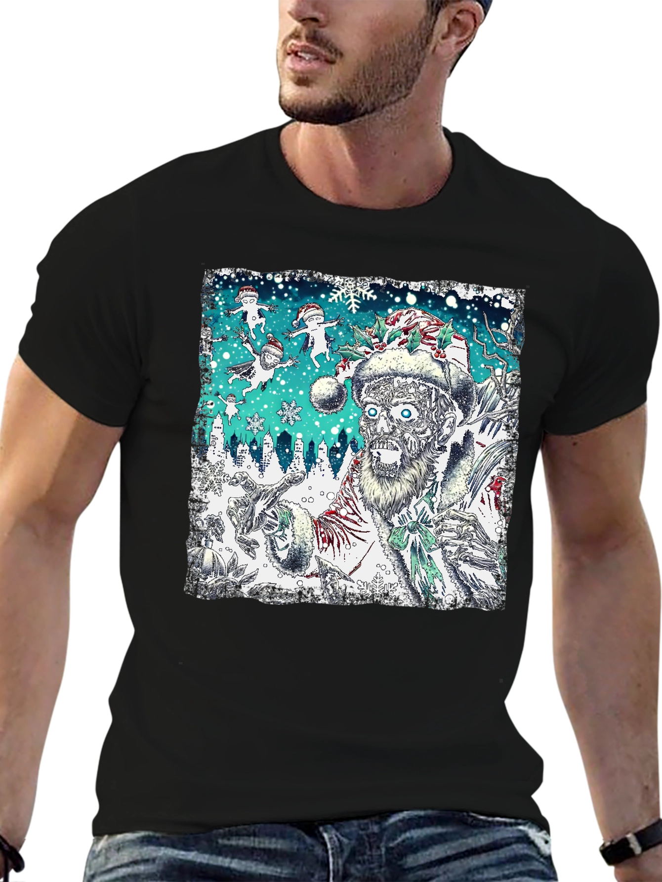 Zombie Santa Christmas Graphic Tee
