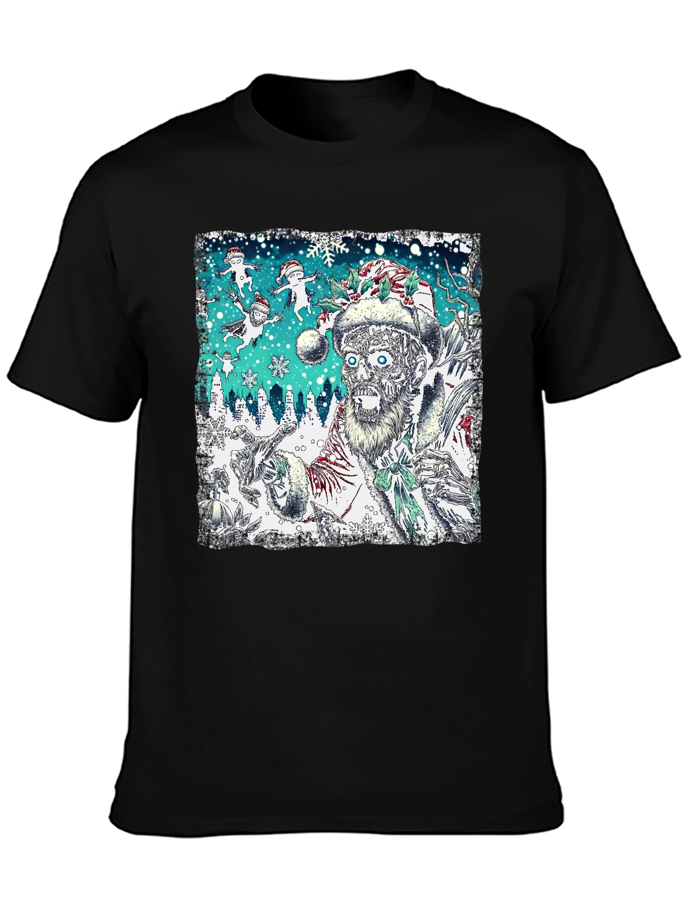Zombie Santa Christmas Graphic Tee