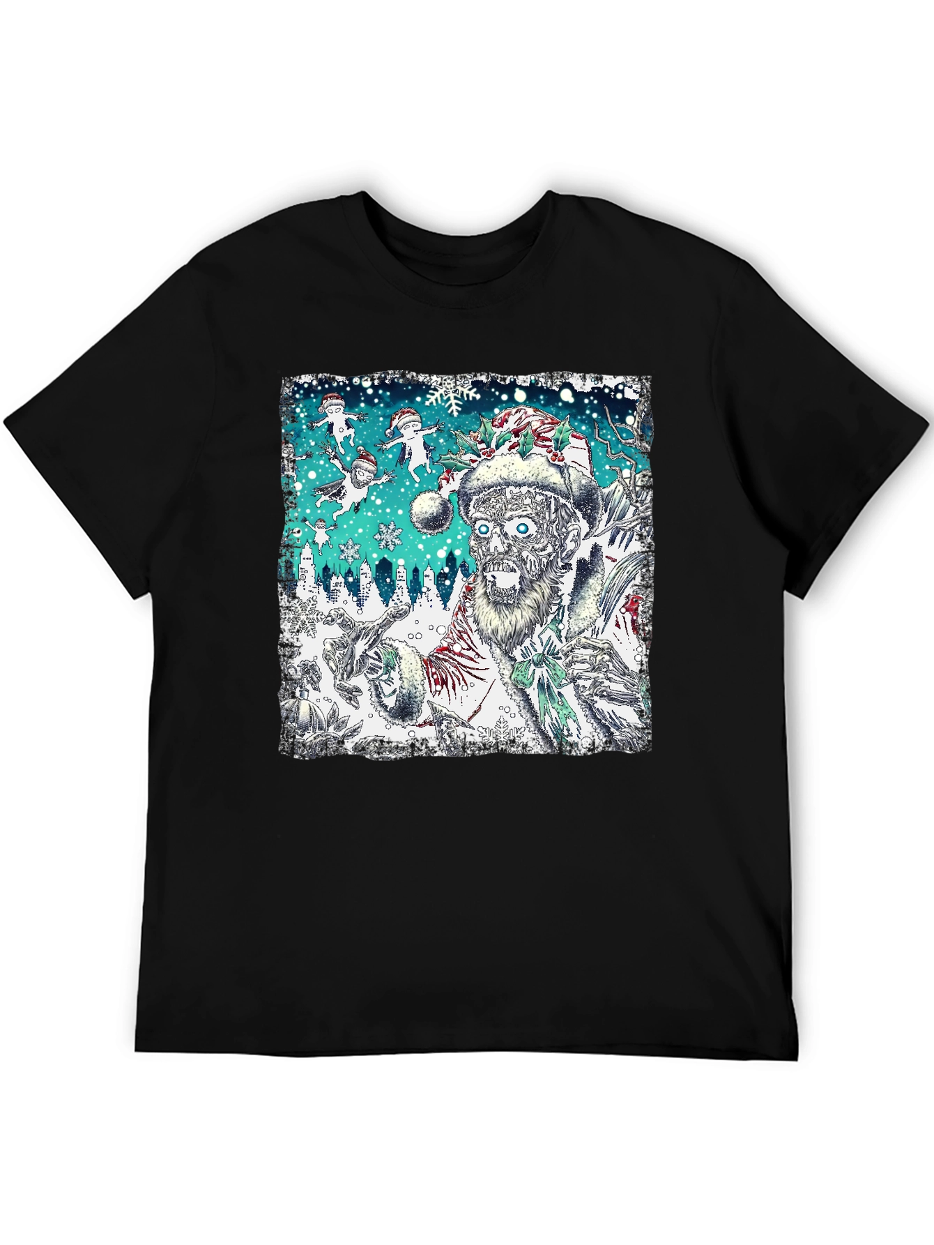 Zombie Santa Christmas Graphic Tee