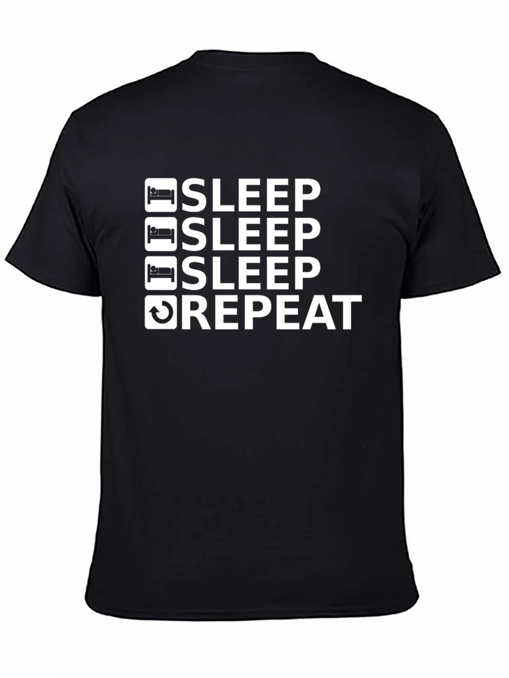 Sleep Repeat Graphic Tee - Black Cotton Blend