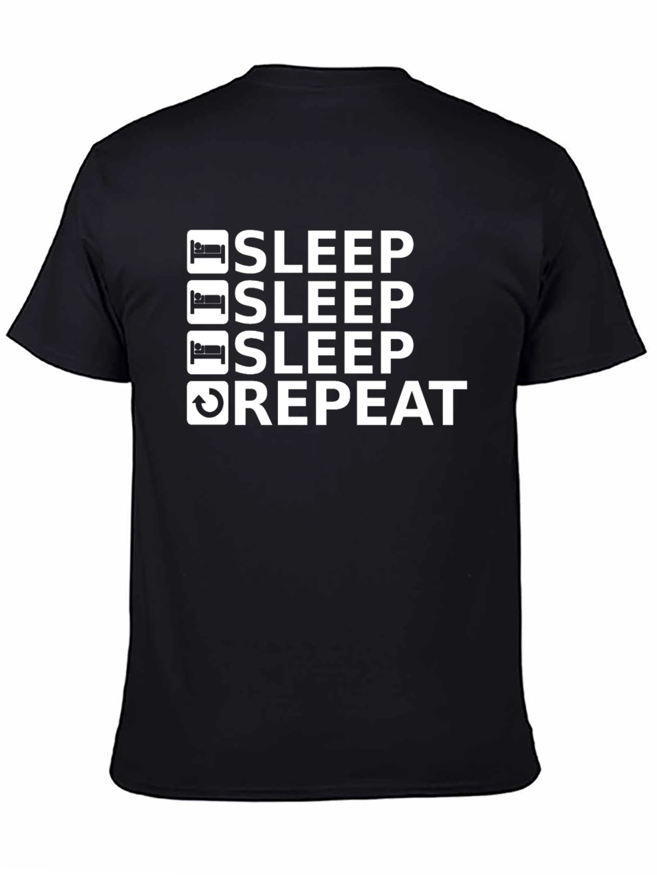 Sleep Repeat Graphic Tee - Black Cotton Blend