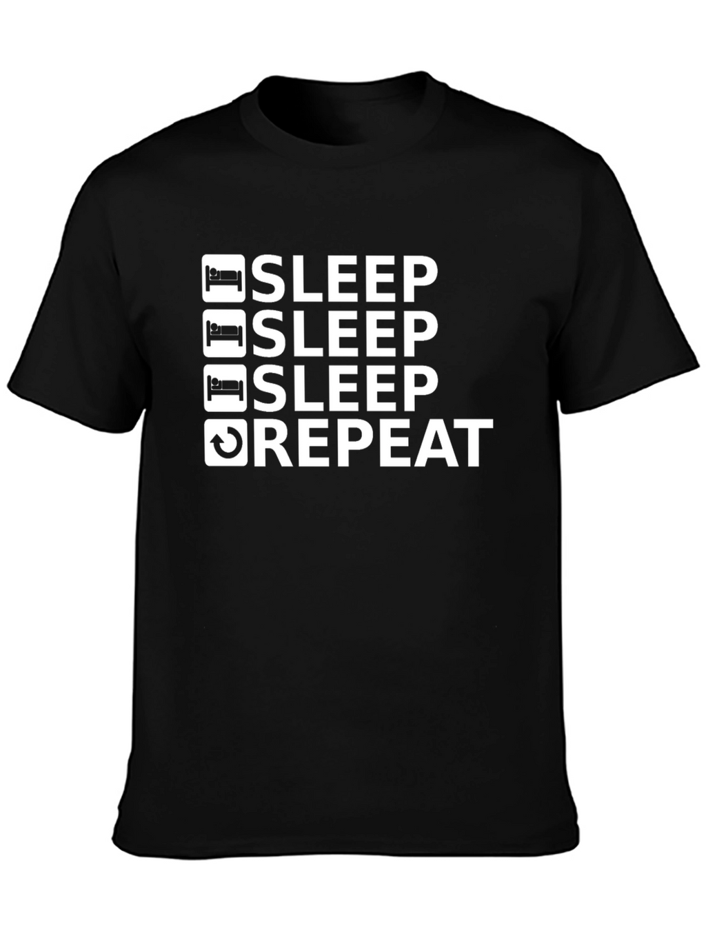 Sleep Repeat Graphic Tee - Black Cotton Blend