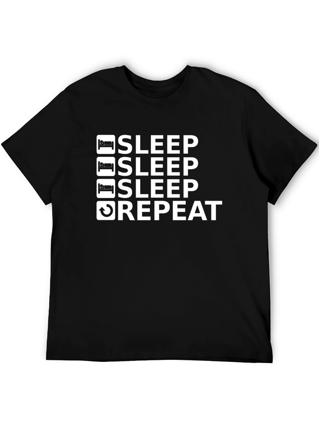 Sleep Repeat Graphic Tee - Black Cotton Blend