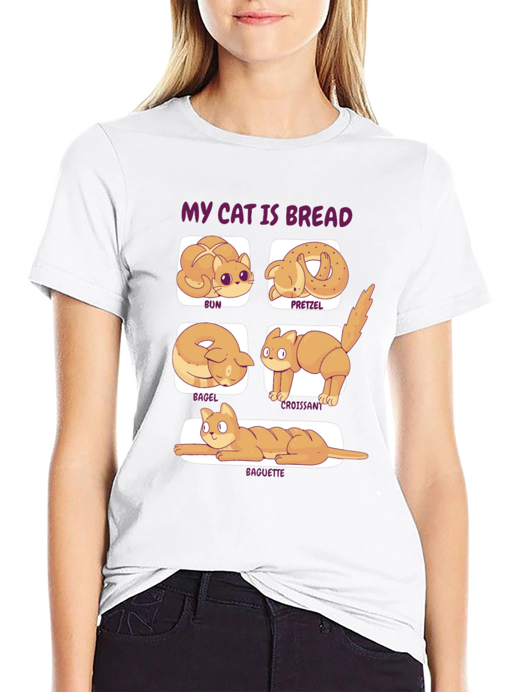 My Cat is Bread T-Shirt Novelty Food Tee