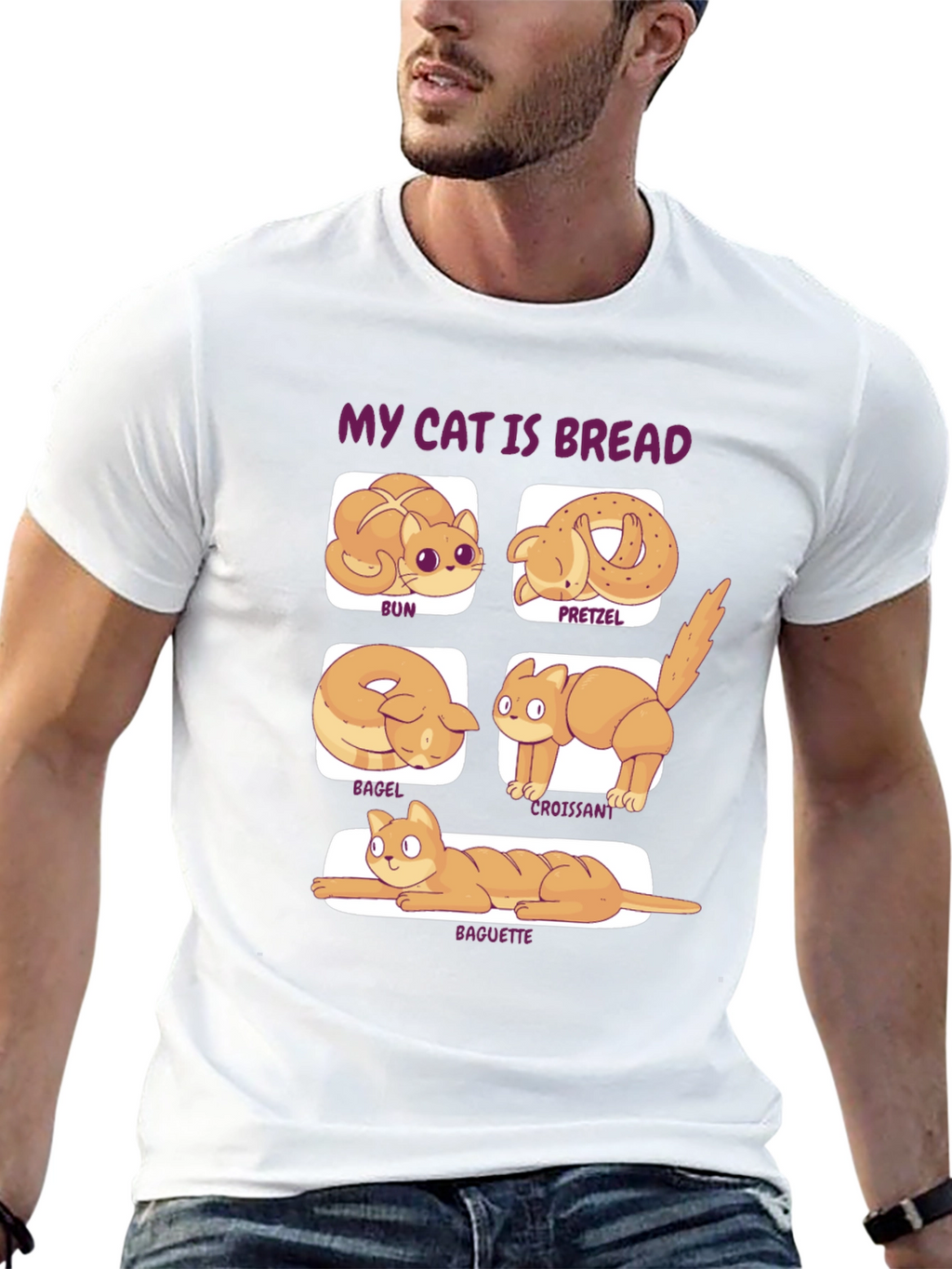 My Cat is Bread T-Shirt Novelty Food Tee