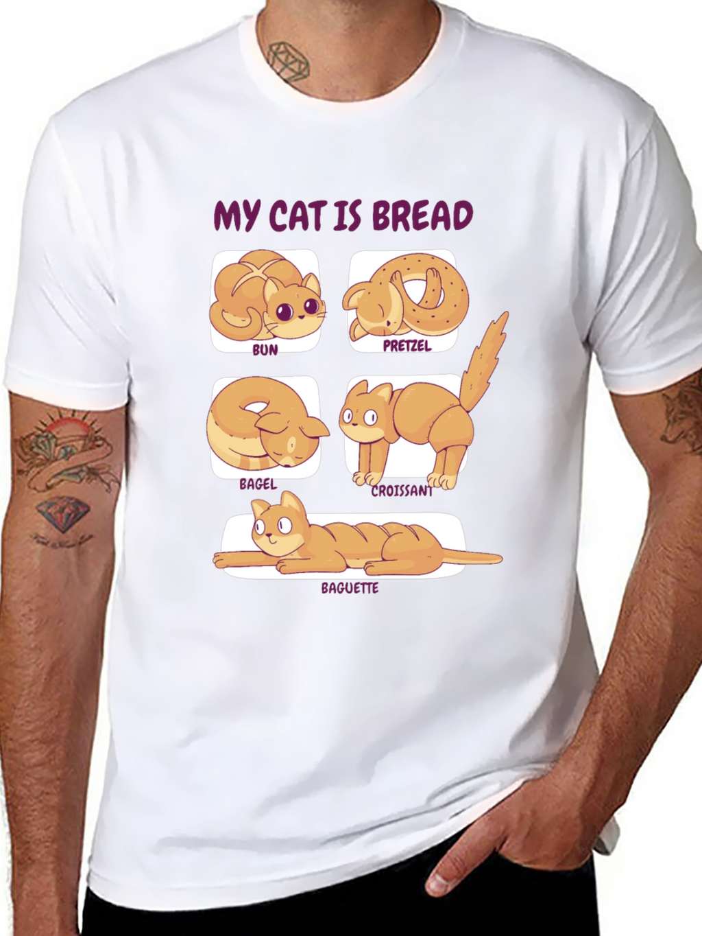 My Cat is Bread T-Shirt Novelty Food Tee