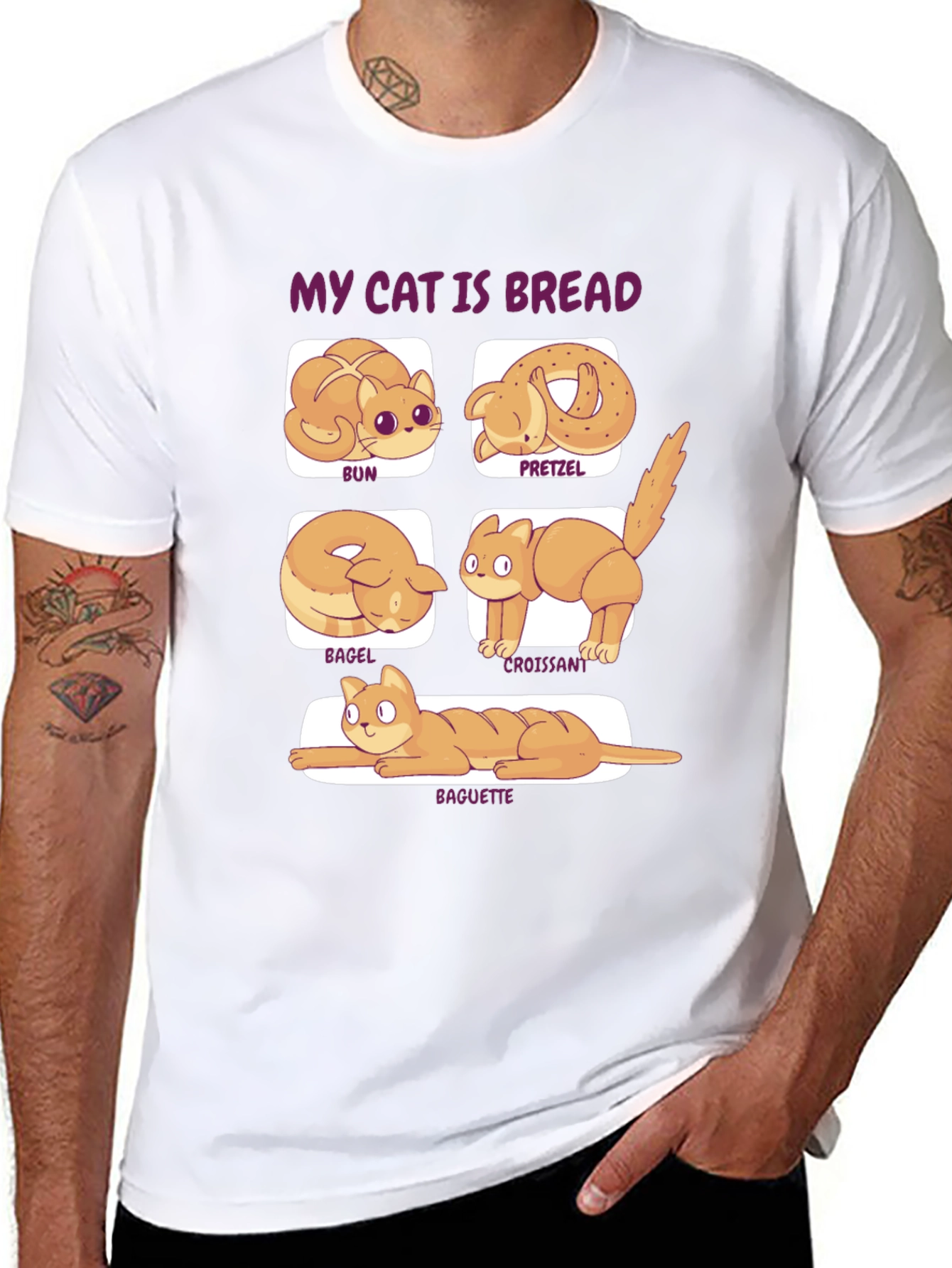 My Cat is Bread T-Shirt Novelty Food Tee
