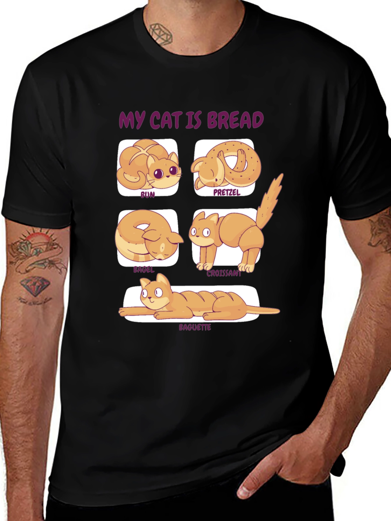 My Cat is Bread T-Shirt Novelty Food Tee