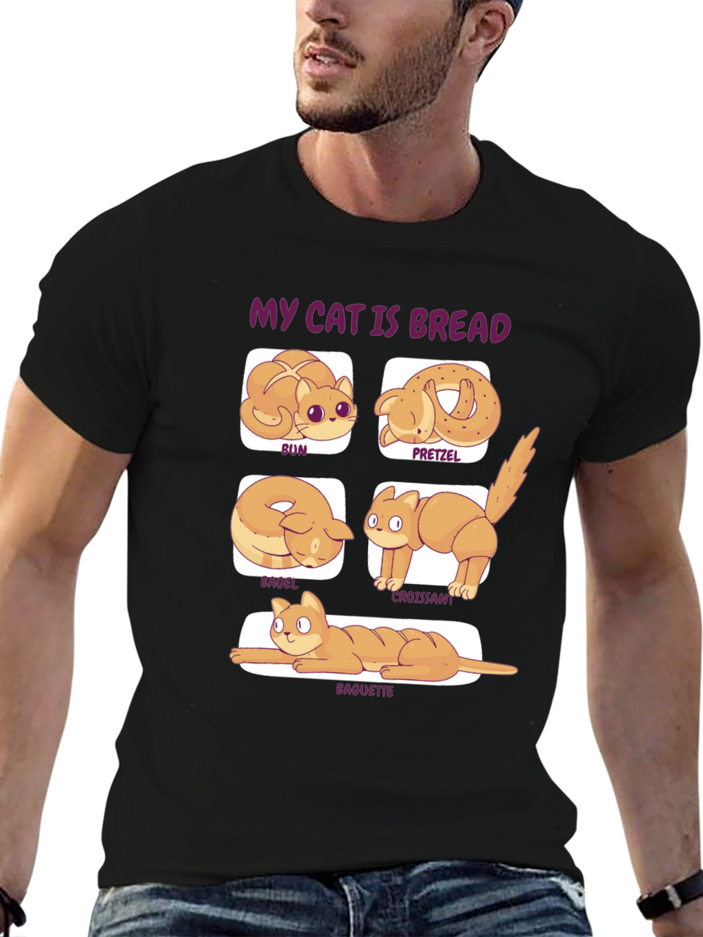 My Cat is Bread T-Shirt Novelty Food Tee