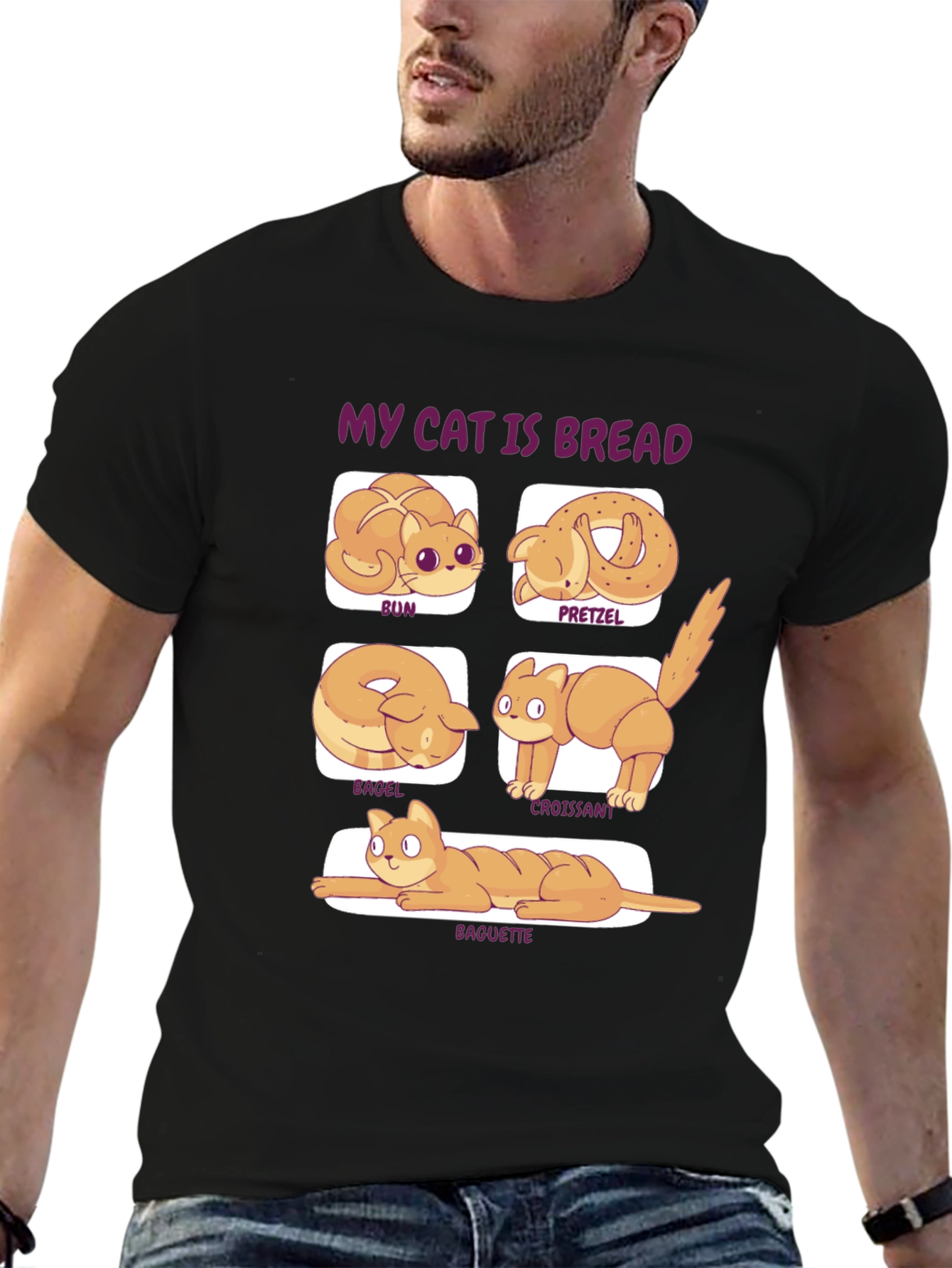 My Cat is Bread T-Shirt Novelty Food Tee