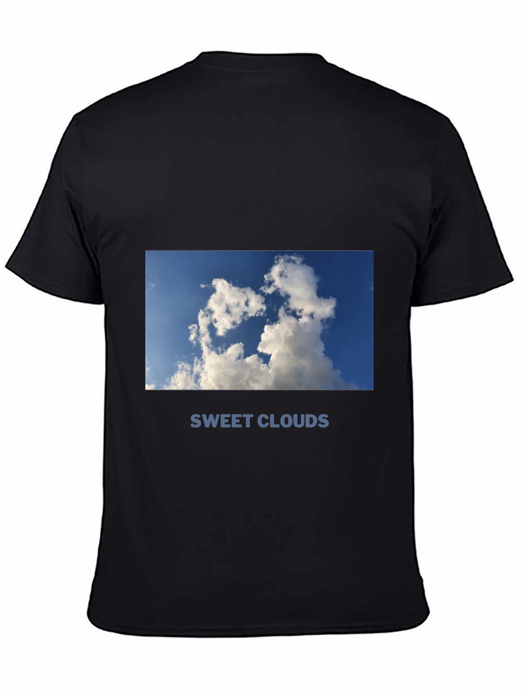 Sweet Clouds Graphic Tee - Black Cotton Comfort